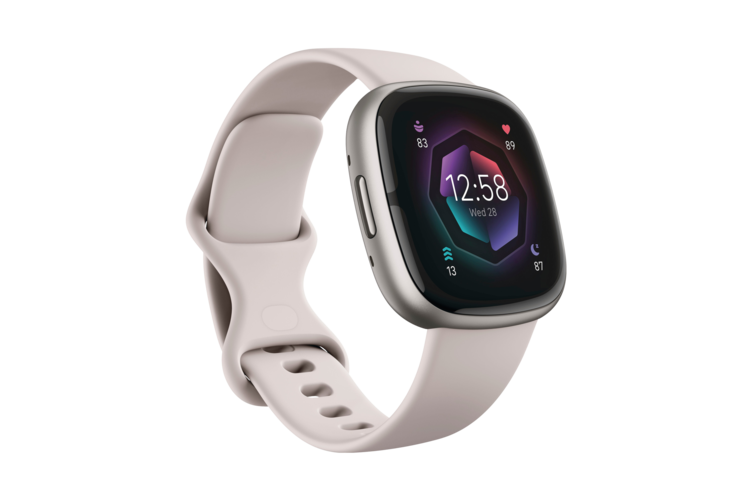 Fitbit Sense 2 Smartwatch - Lunar White/Platinum Aluminum 1
