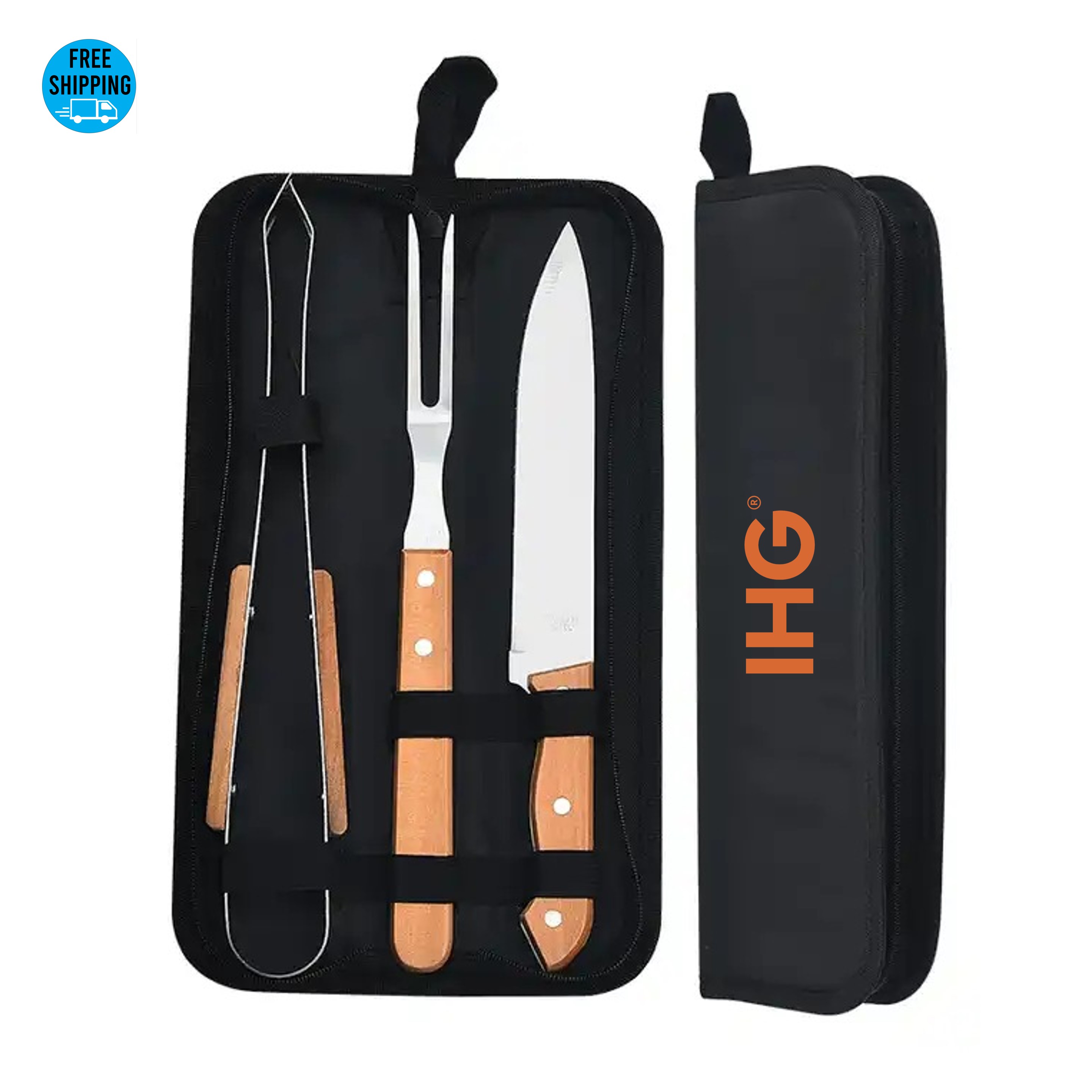 3-Piece BBQ Grill Tool Set with Wood Handle - OCEAN 2