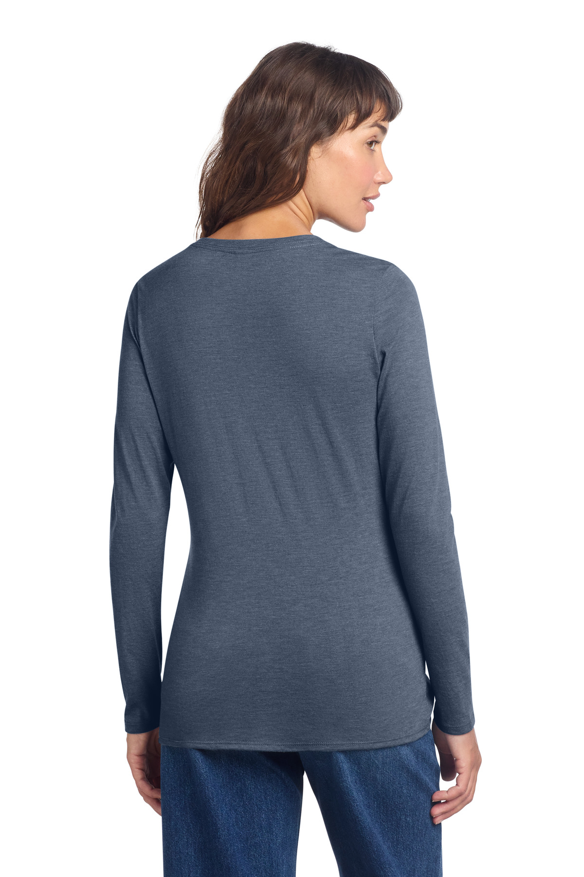 District Women's Perfect Tri Long Sleeve V-Neck Tee DT135 108