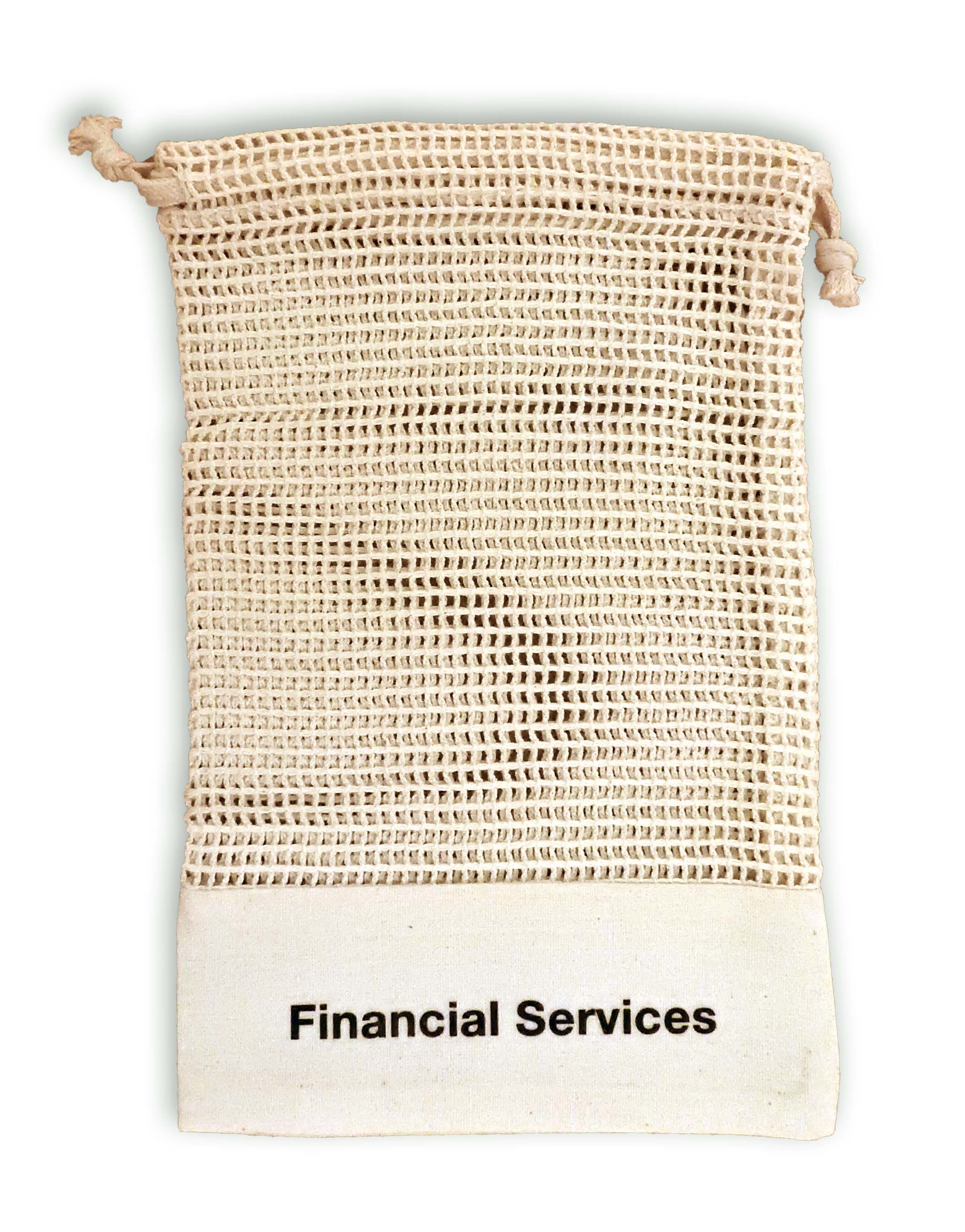 "Koa" Mesh 100% Natural Cotton Drawstring Bag 6 X 9.5" 2