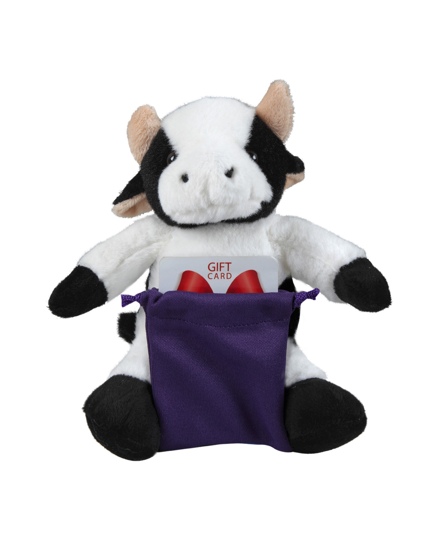 soft plush Cow with gift card sack