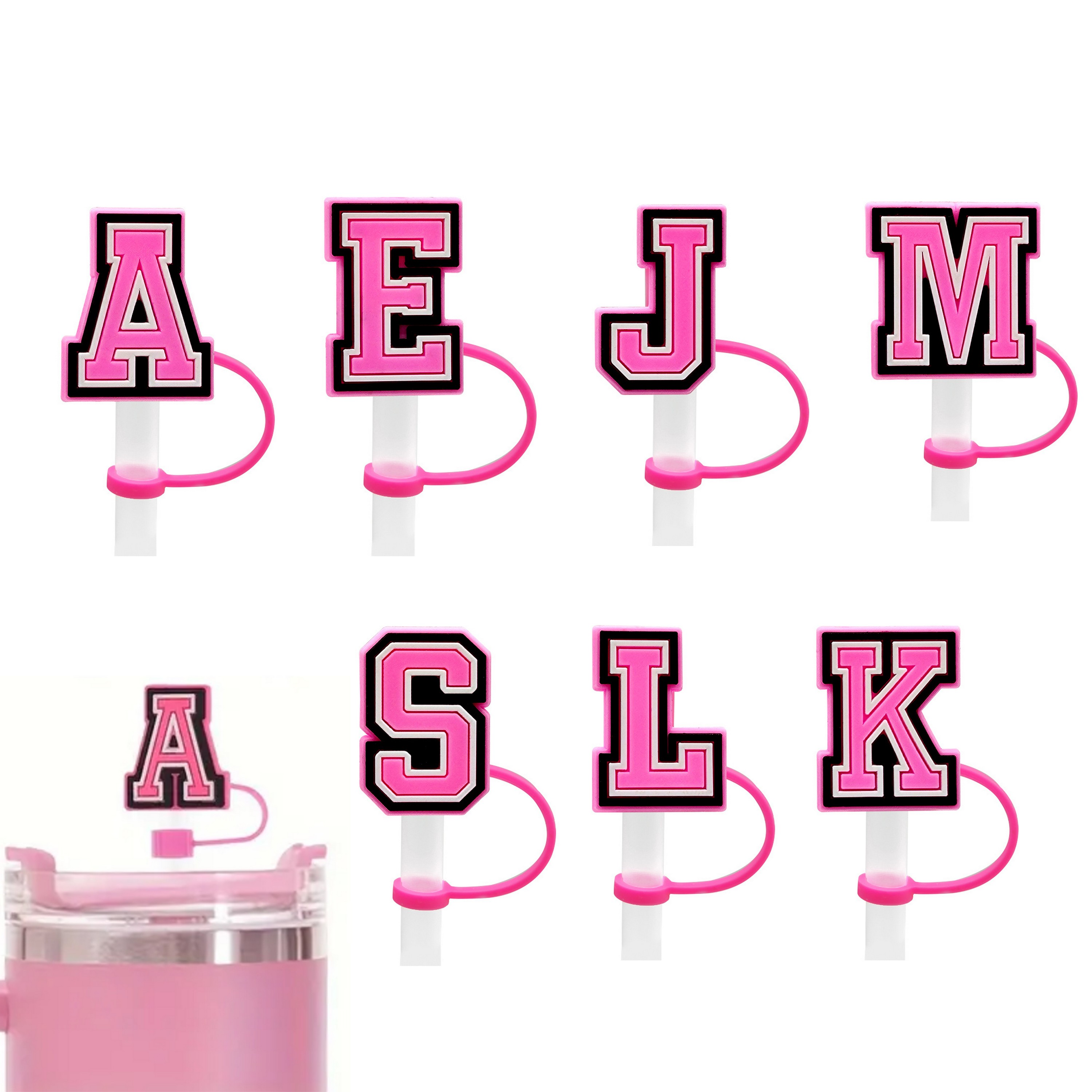 Decorative Letter Style Straw Topper 4