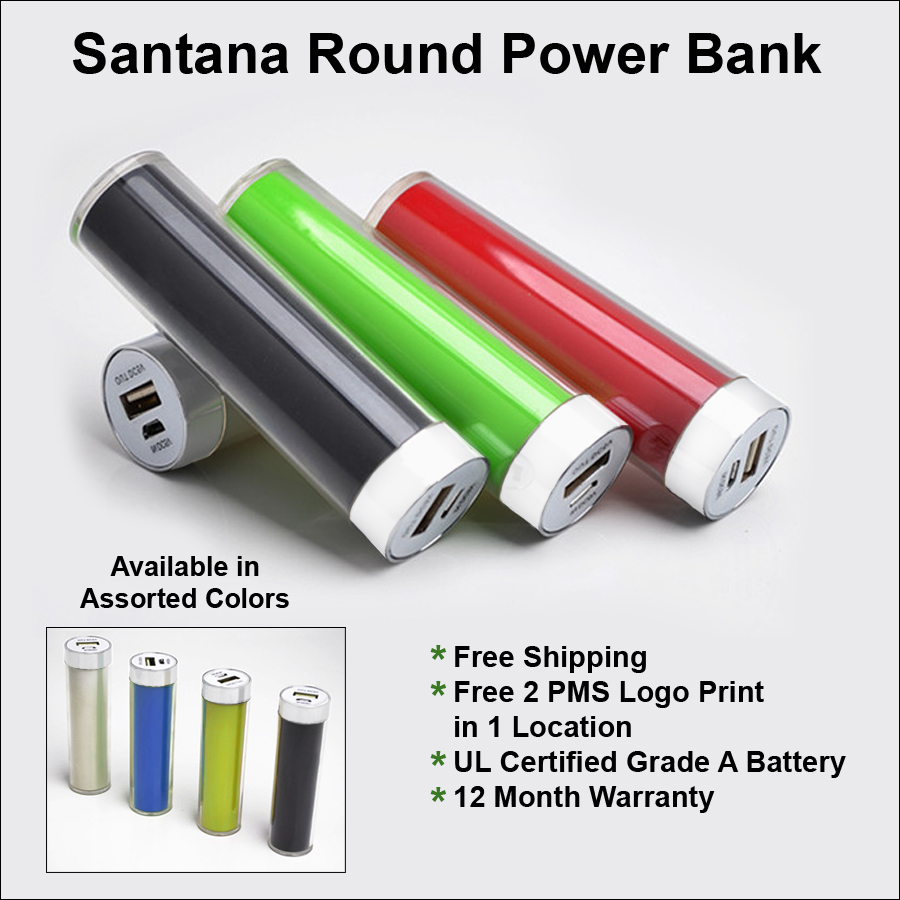 Santana Round Power Bank - 2000 mAh