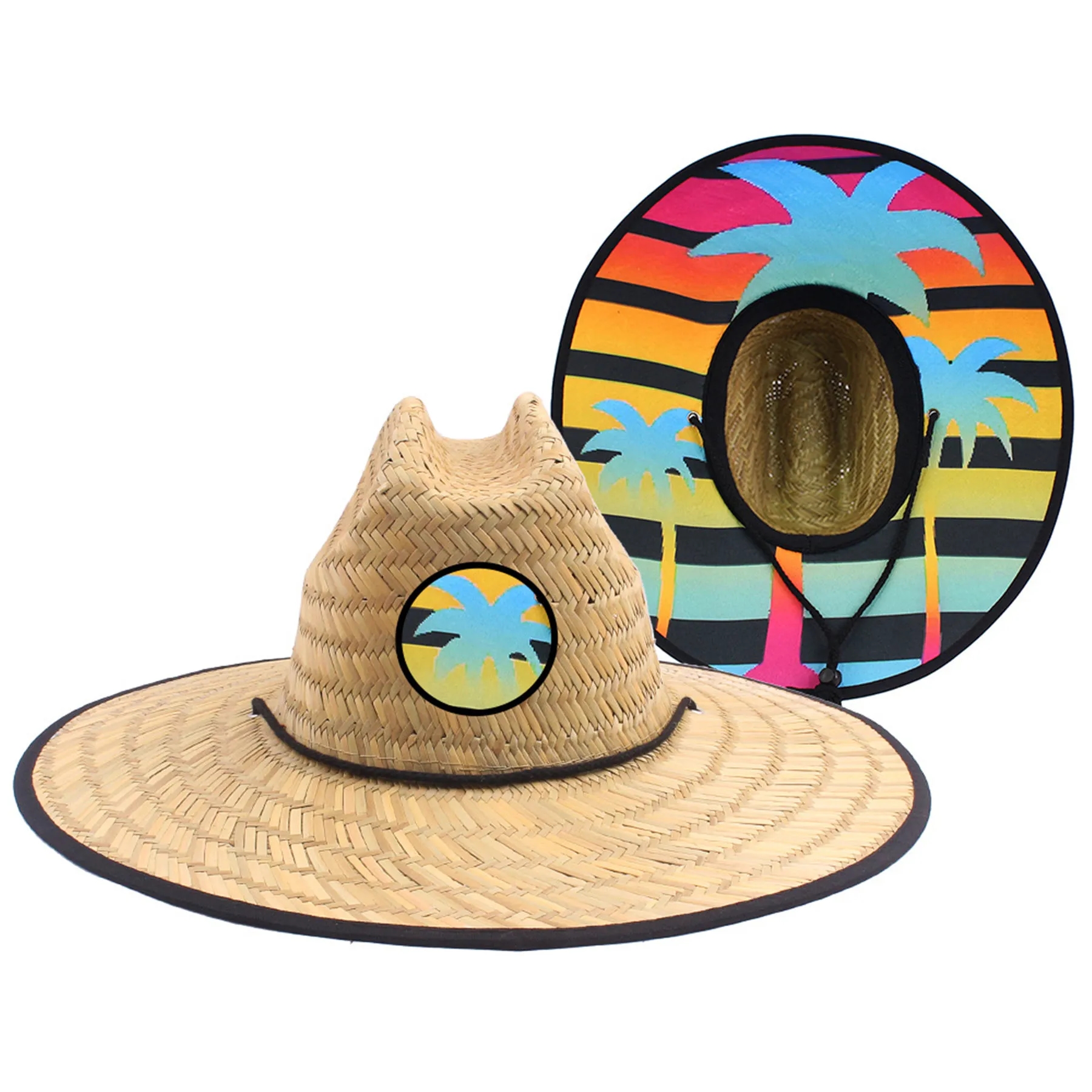 Sun Straw Hat w/Custom Patch MOQ50 3