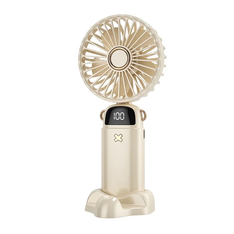 New Digital Display Folding Aromatherapy Small Electric Fan 4