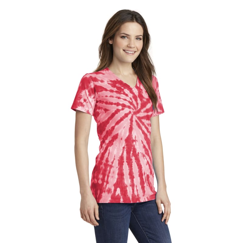 Port & Company Women's Tie-Dye V-Neck Tee. 2