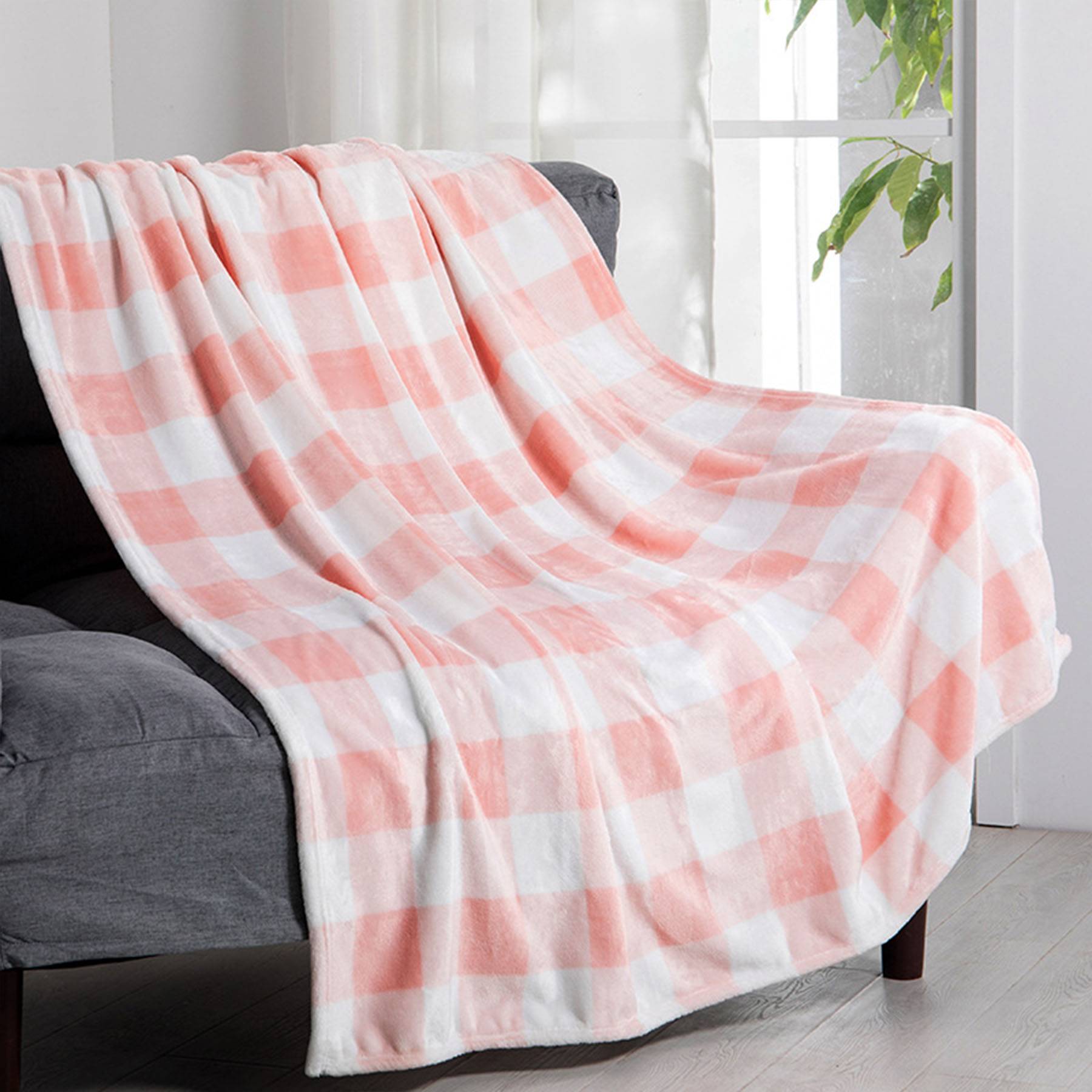 Polyester double-sided fleece plaid blanket 6