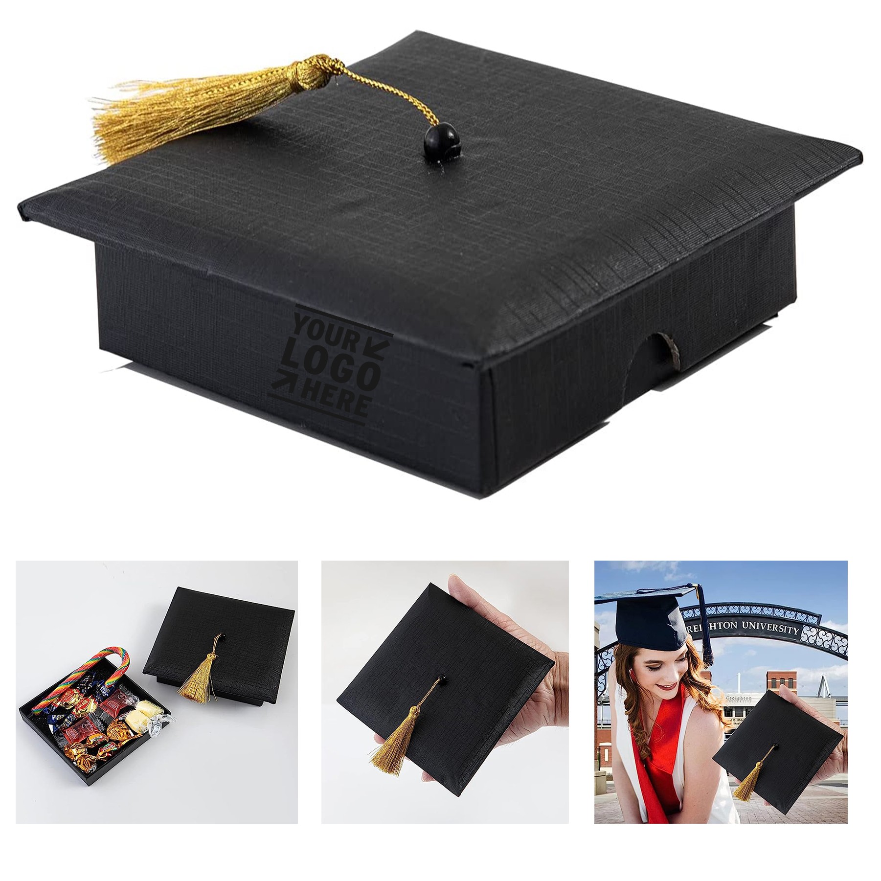Doctoral Cap Shaped with Yellow Tassel For Congrats Graduation Ceremony Party 1