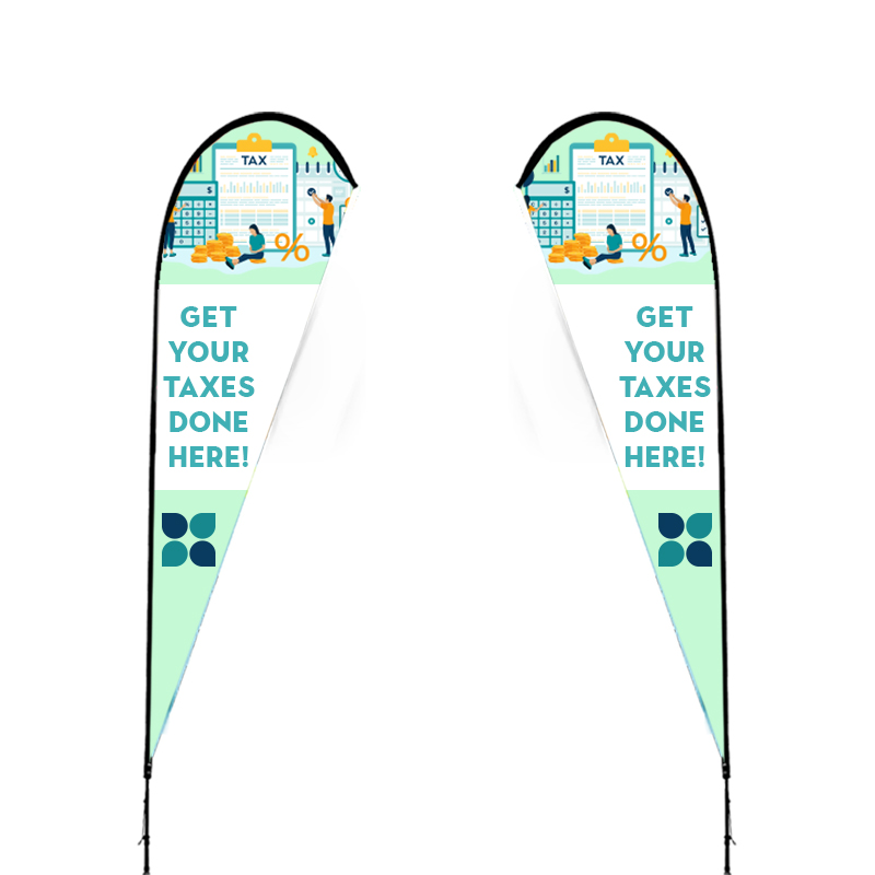 Teardrop Double sided Wind Flutter Flag - Medium