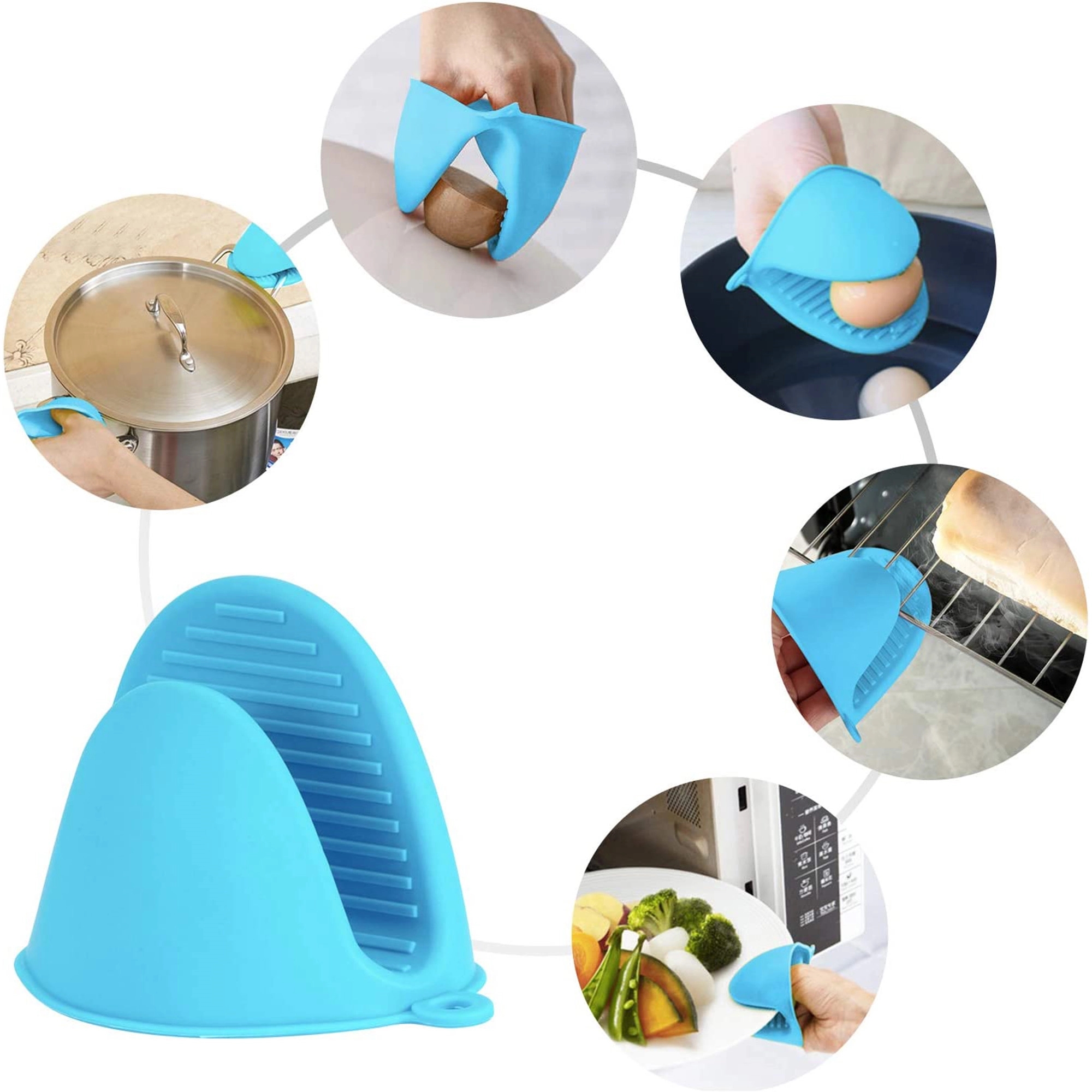 Silicone Heat Resistant Potholder Cooking Pinch Grips 3