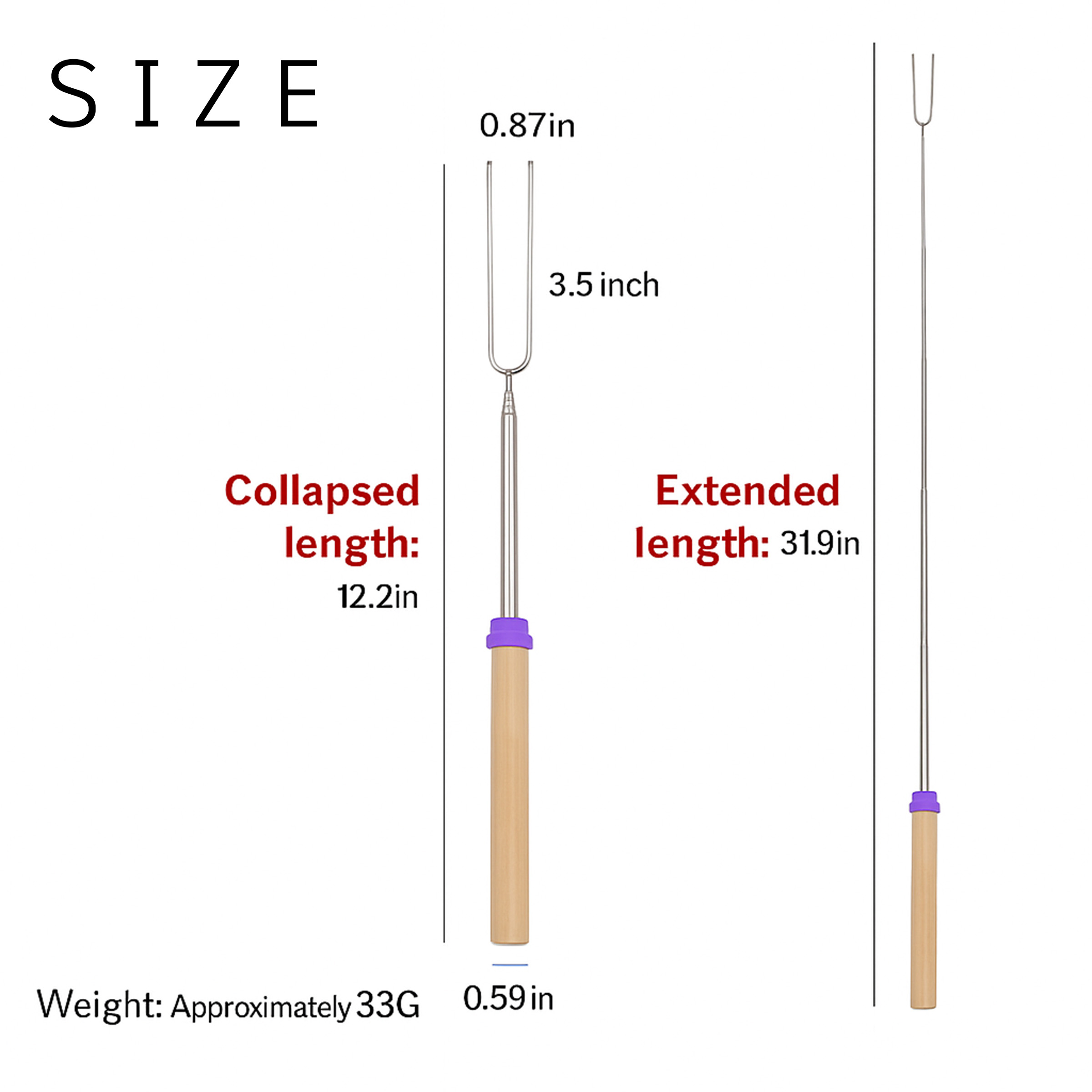 Telescopic Barbecue Roasting Fork 4