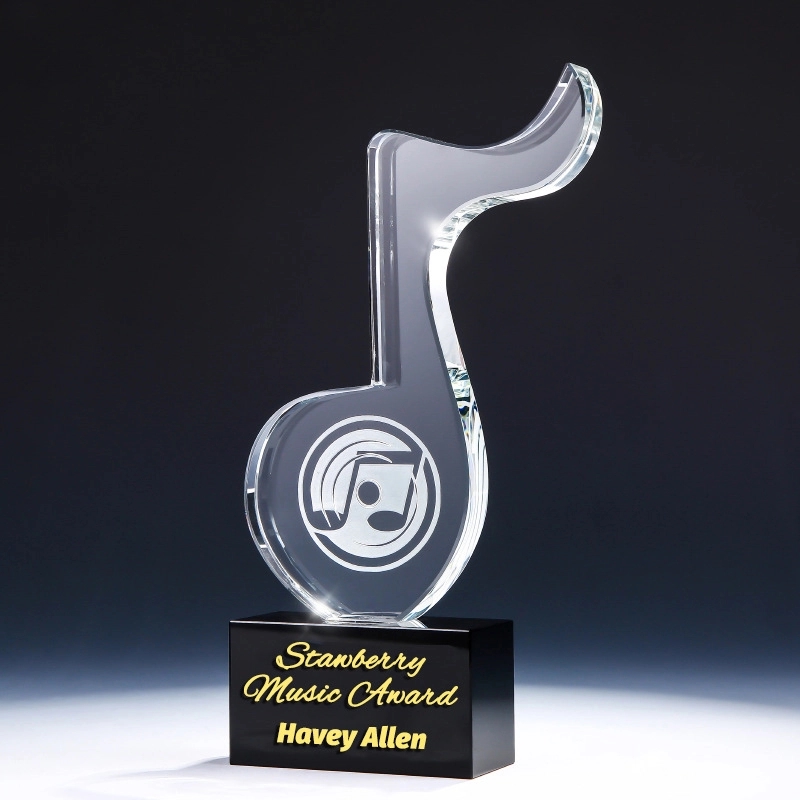 Glass Music Award on Engraved Black Base 3