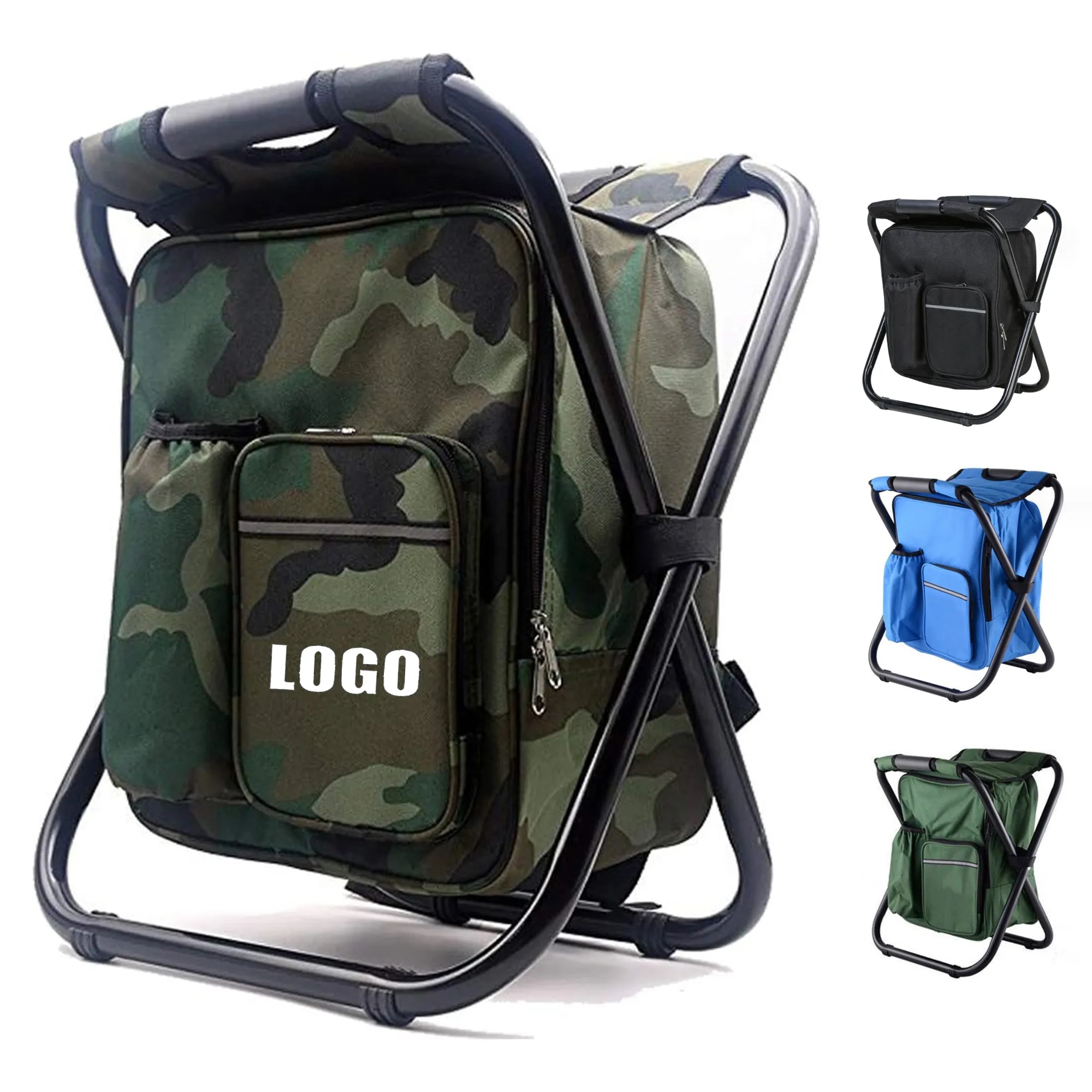 Portable Backpack Camping Chair with Cooler Insulated Bag MO 2