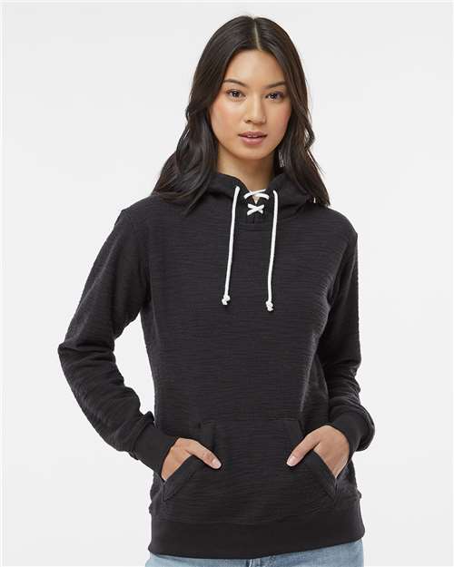 Women's French Terry Sport Lace Scuba Hooded Sweatshirt - 8694 11