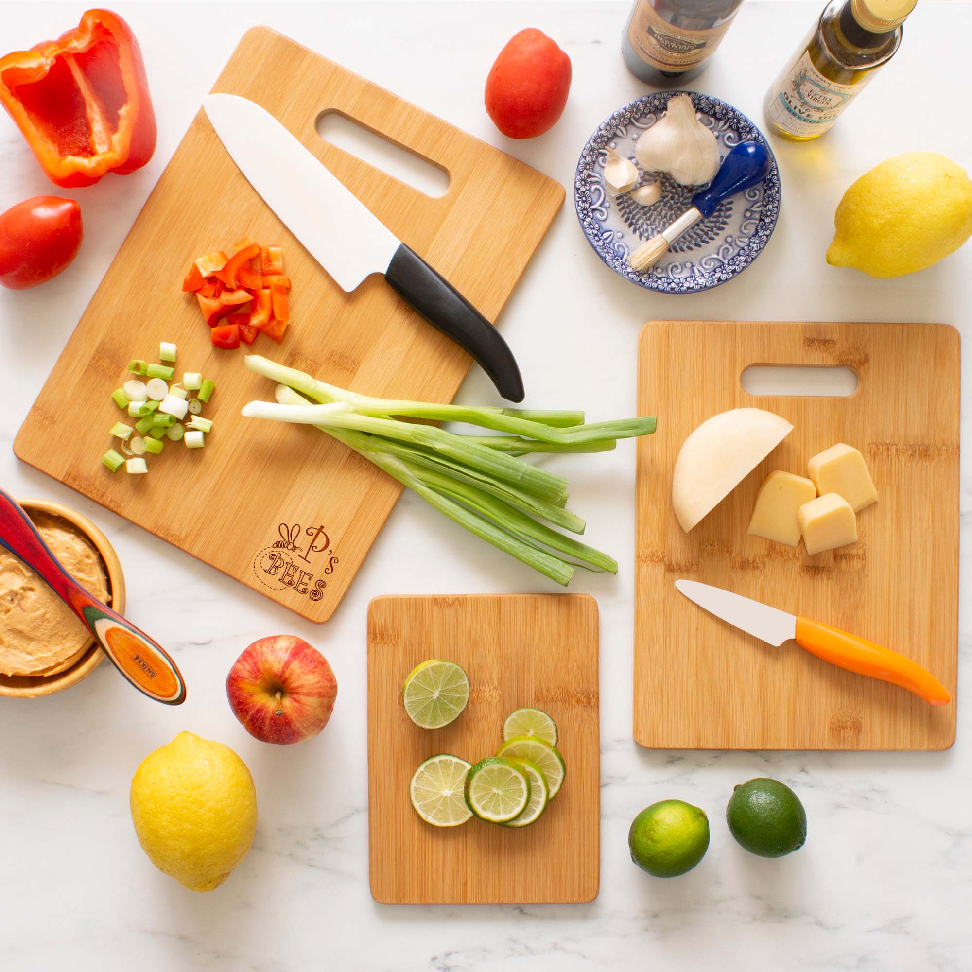 3-Piece Bamboo Cutting Board Set, 13" x 9-1/2", 11" x 8-1/2" and 8" x 6" 2