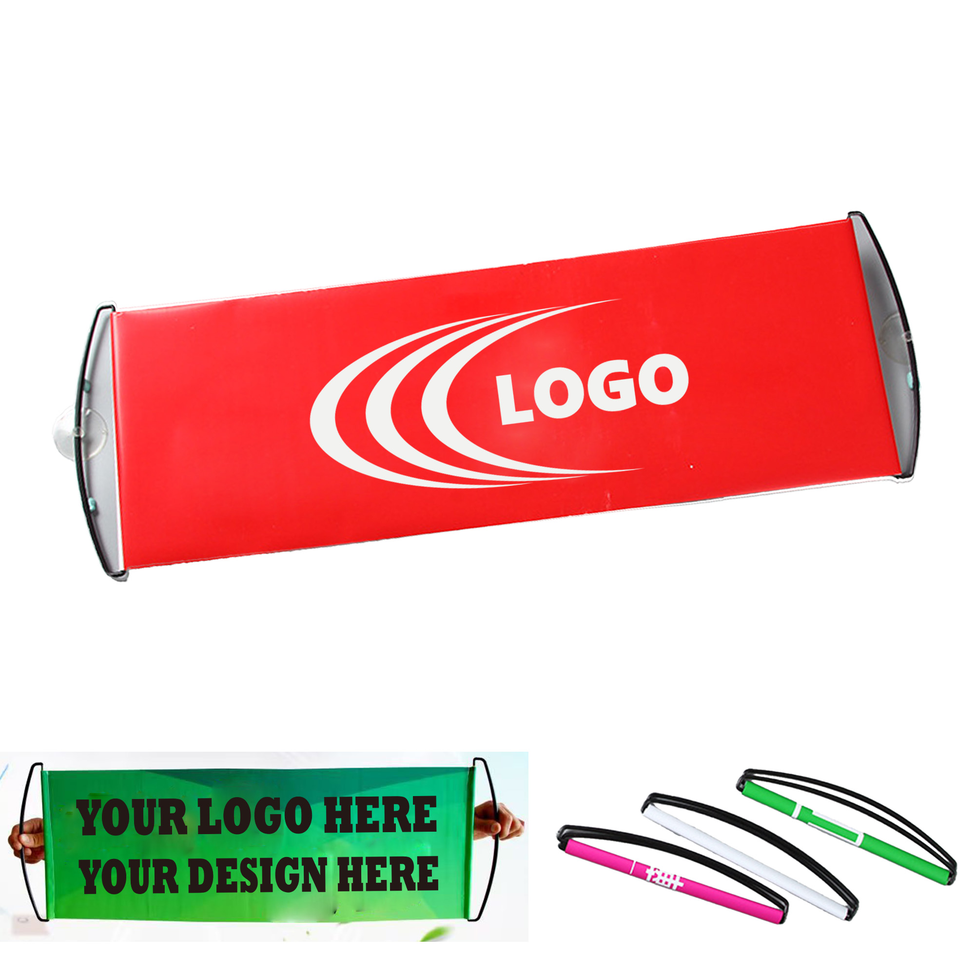 Automatic retractable roll-up of handheld banners MOQ50 2