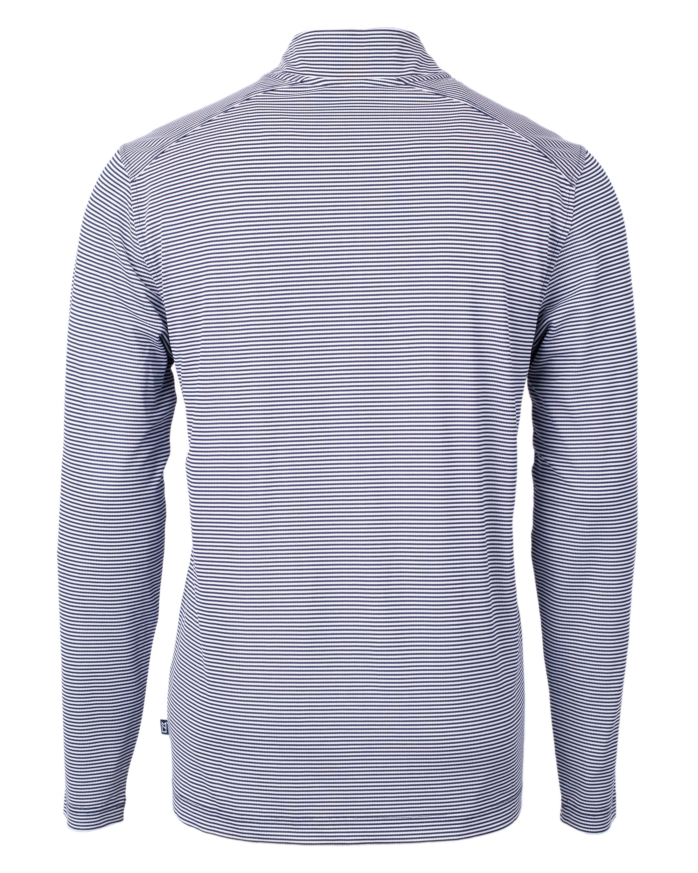 Cutter & Buck Virtue Recycled Micro Stripe Featherlight Pique Mens Quarter Zip Pullover 18