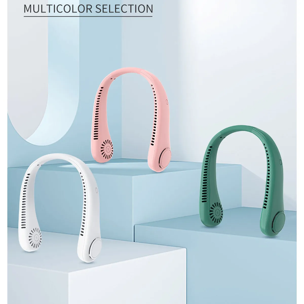 1800mAh Personal Portable USB Neck Fan Hands Free bladeless 4