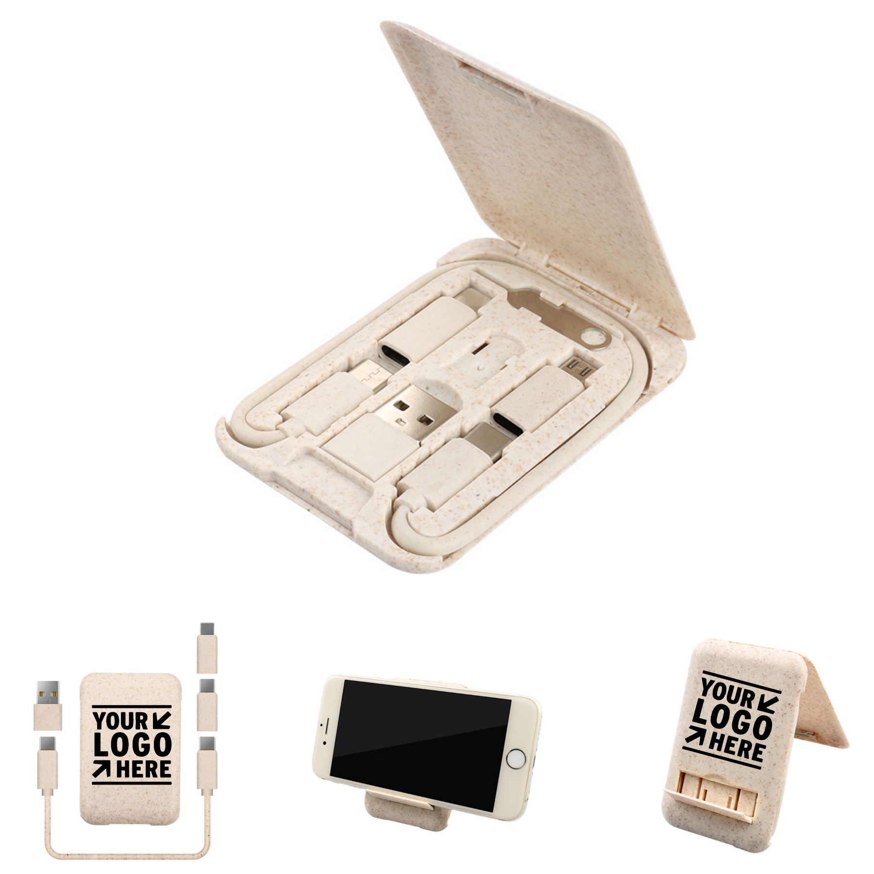 Degradable 3-in-1 Charging Cable w/Case 2