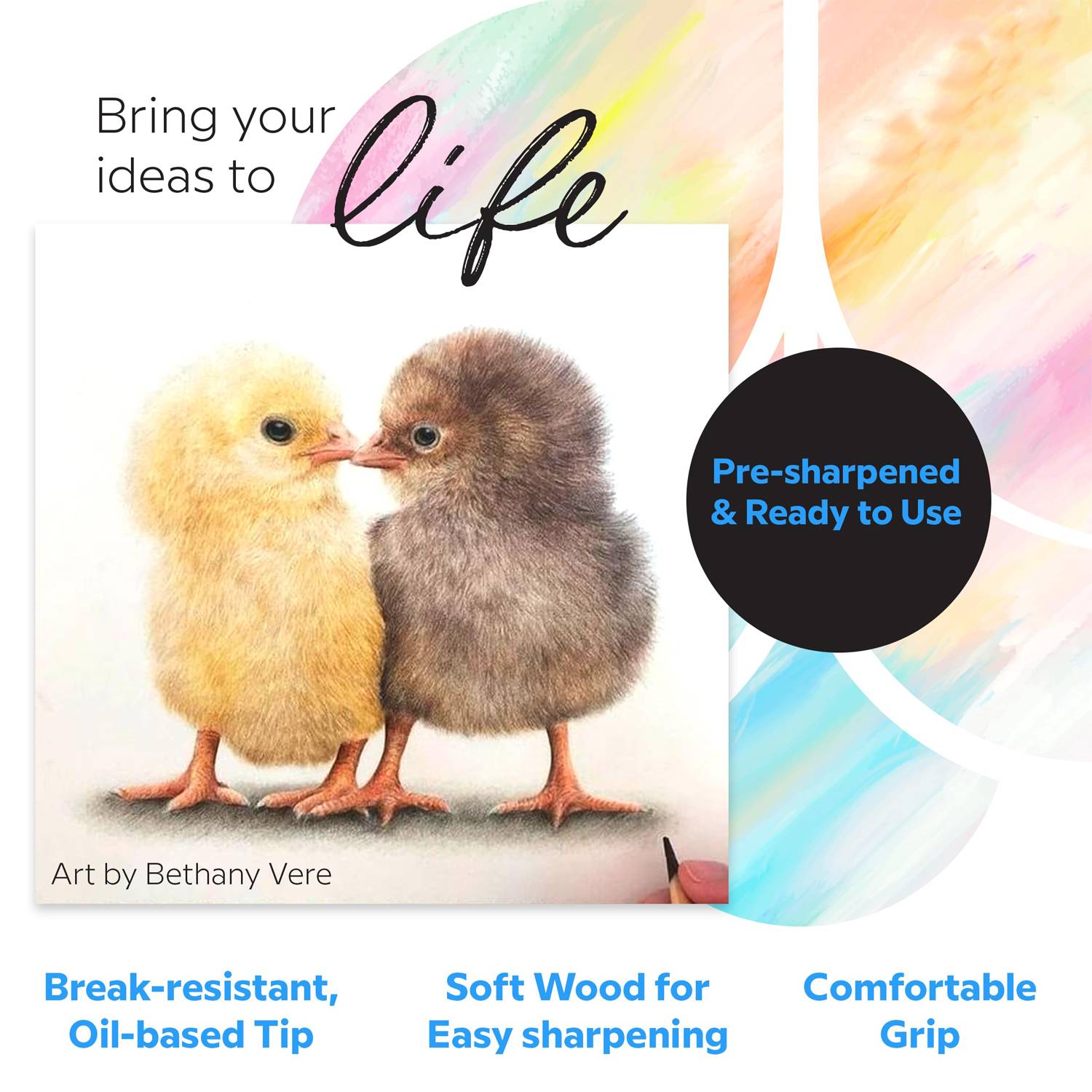 48 Piece Oil-Based Colored Pencils Set 5