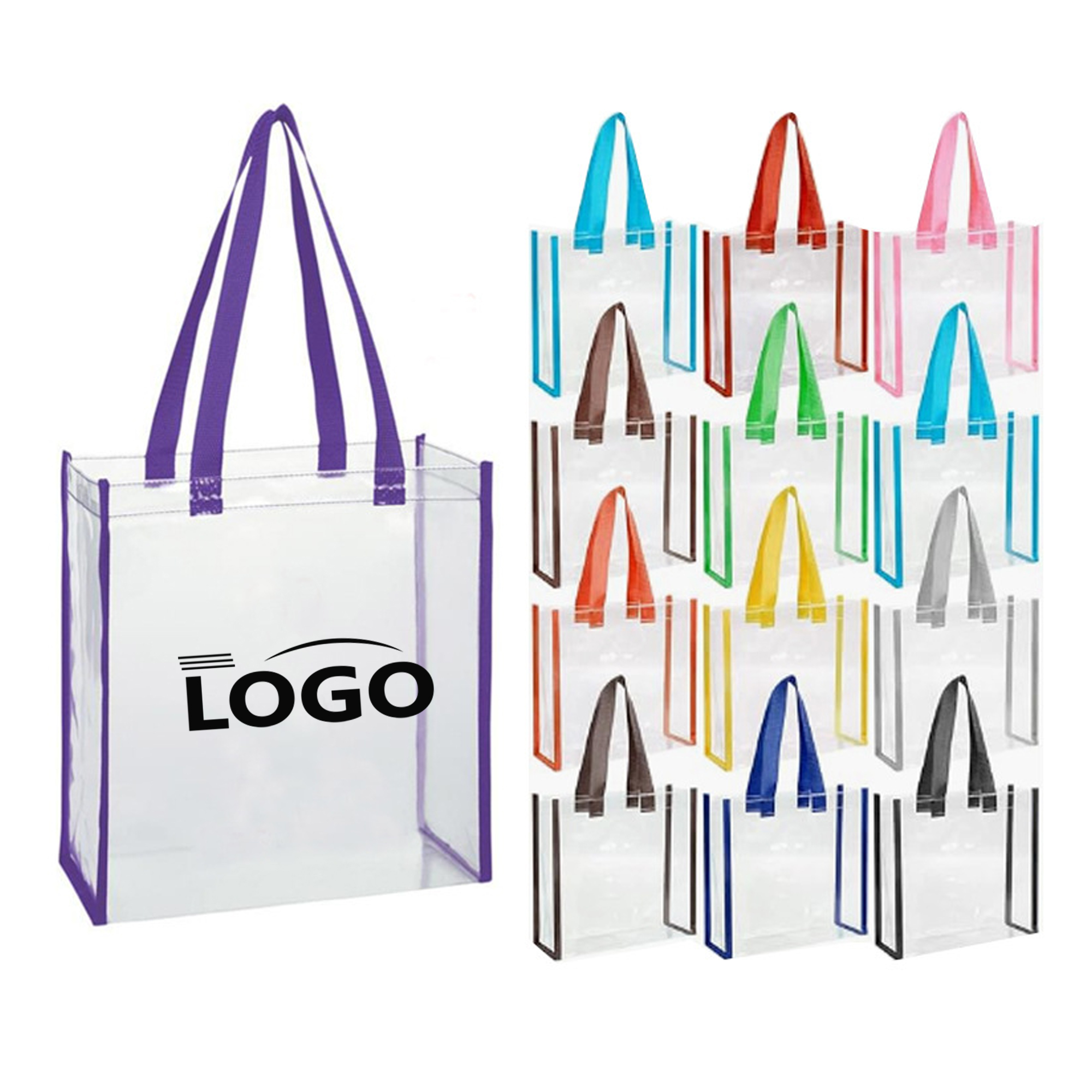 PVC Plastic Clear Tote Bag With Handles 3