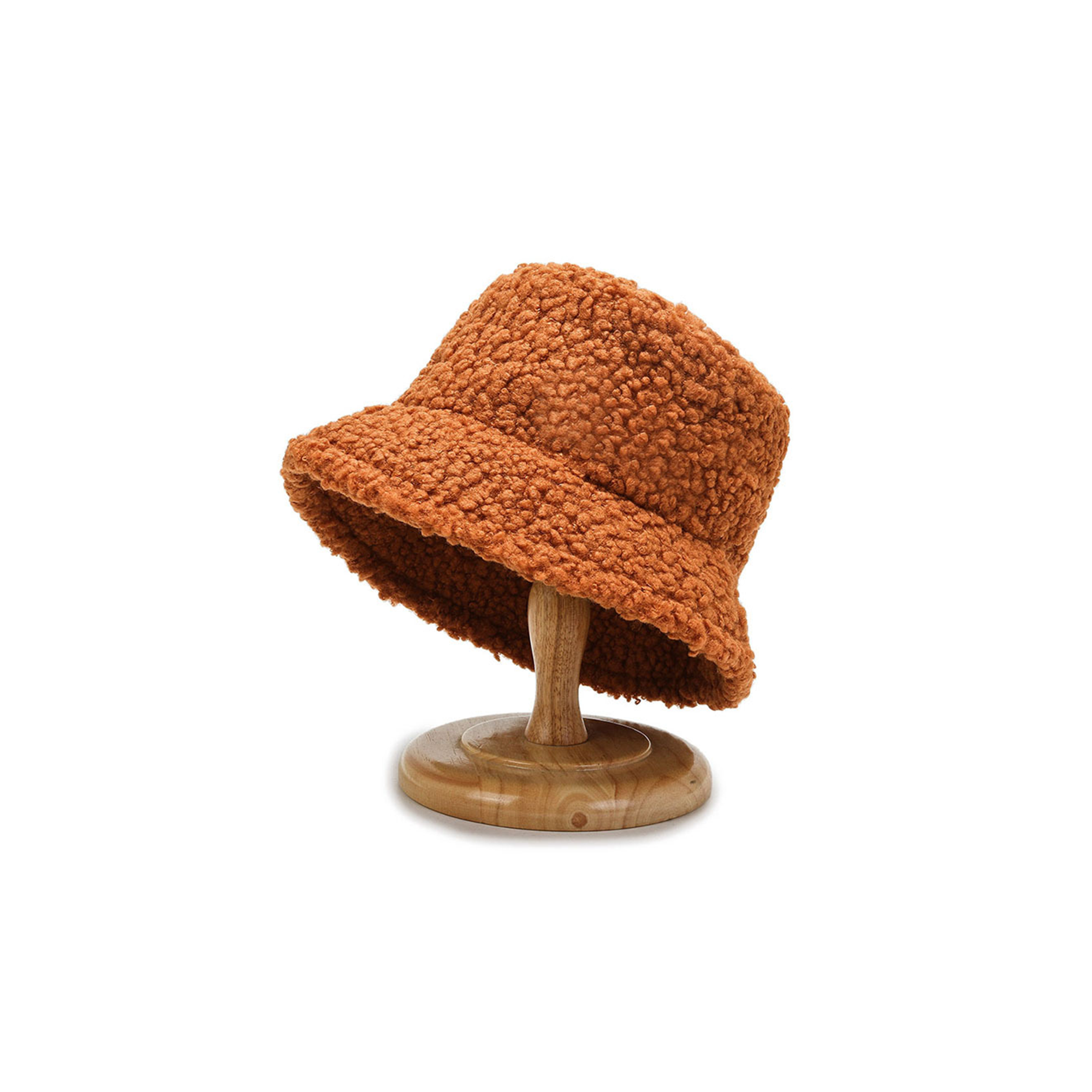 Faux Lamb Wool Bucket Hat For Cold Weather 7