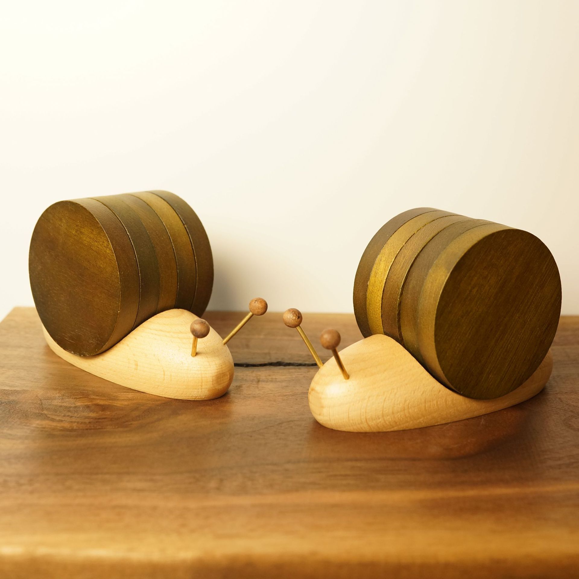 Cartoon Snail Wood Coasters 1