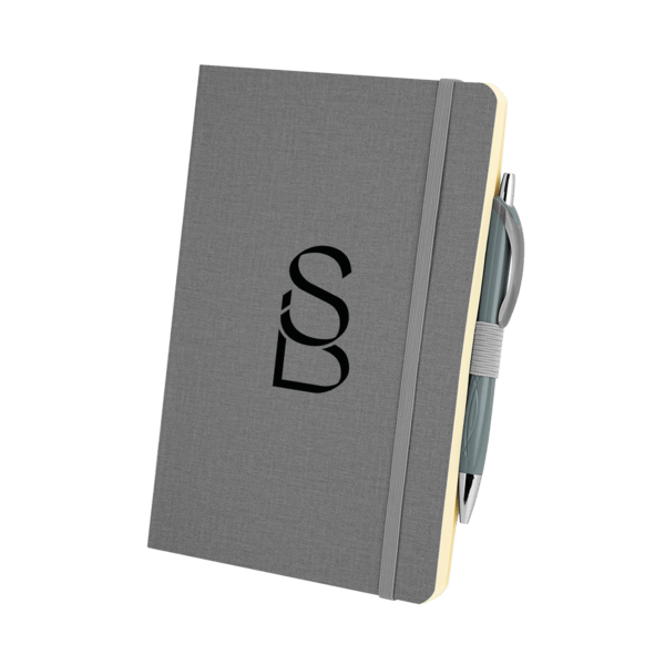 Crosshatch PU Notebook With Pen 12