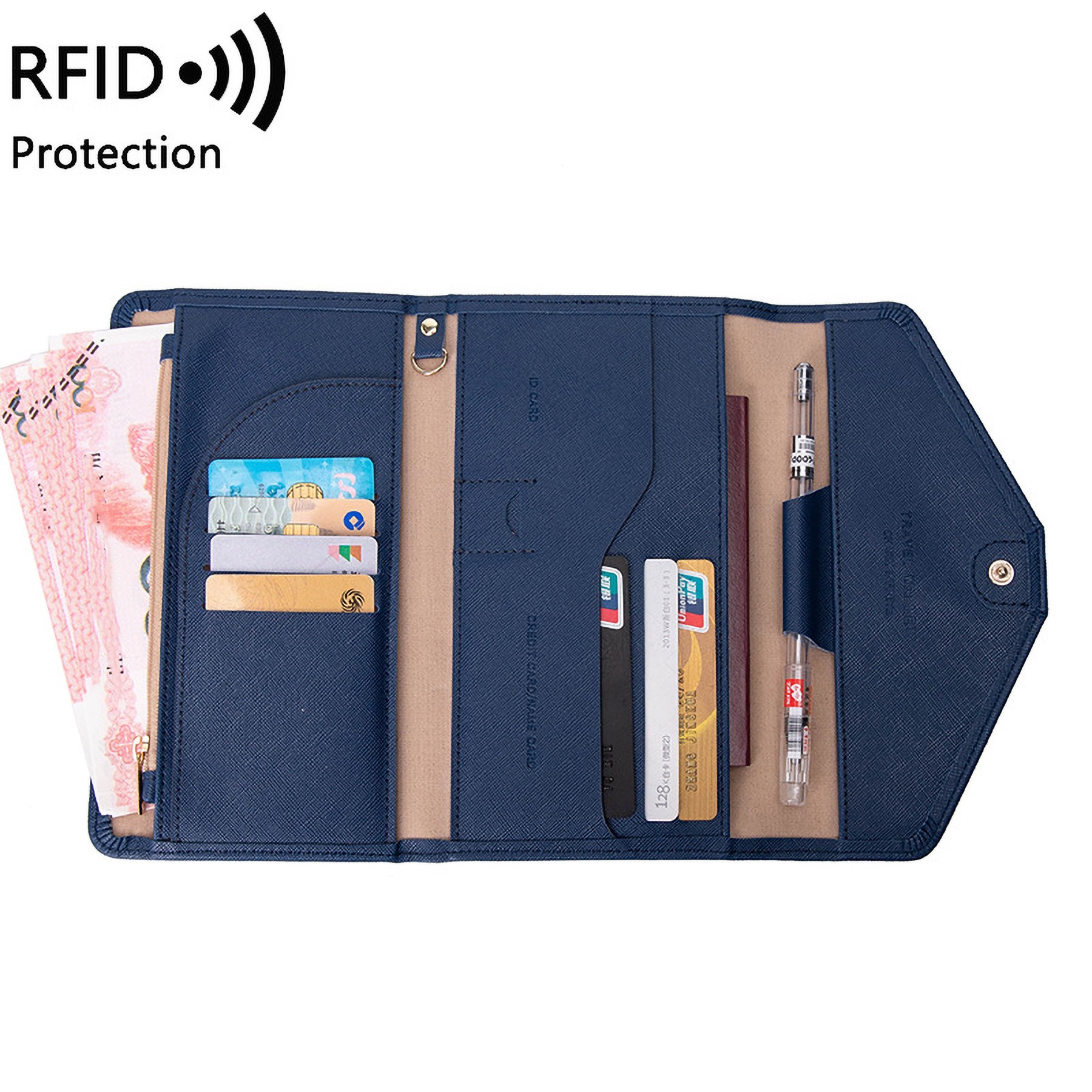 Mulit-Purpose Rfid Blocking Passport Holder Travel Wallet 5
