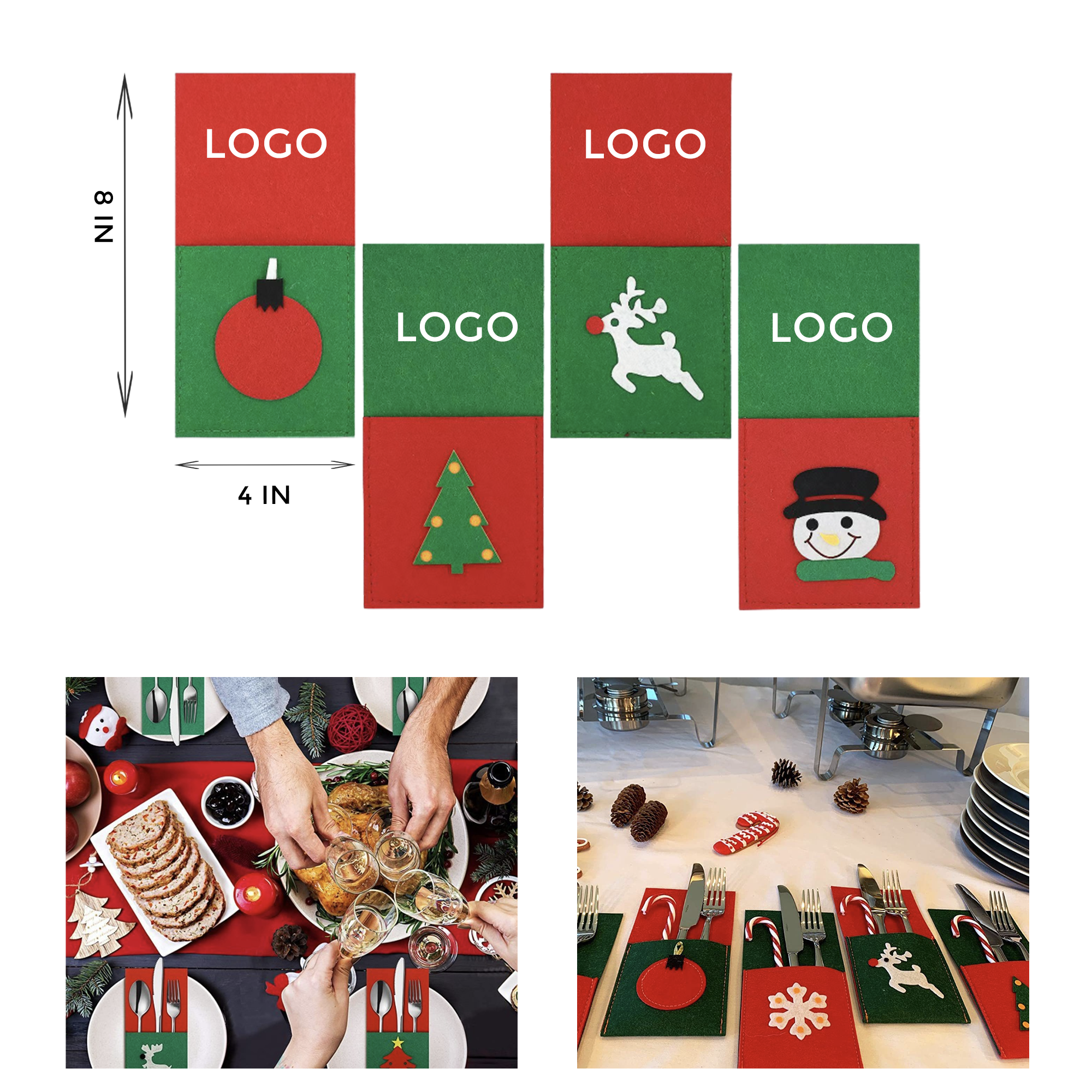MOQ 10 PCS Convenient Christmas Cutlery Storage Bag 2