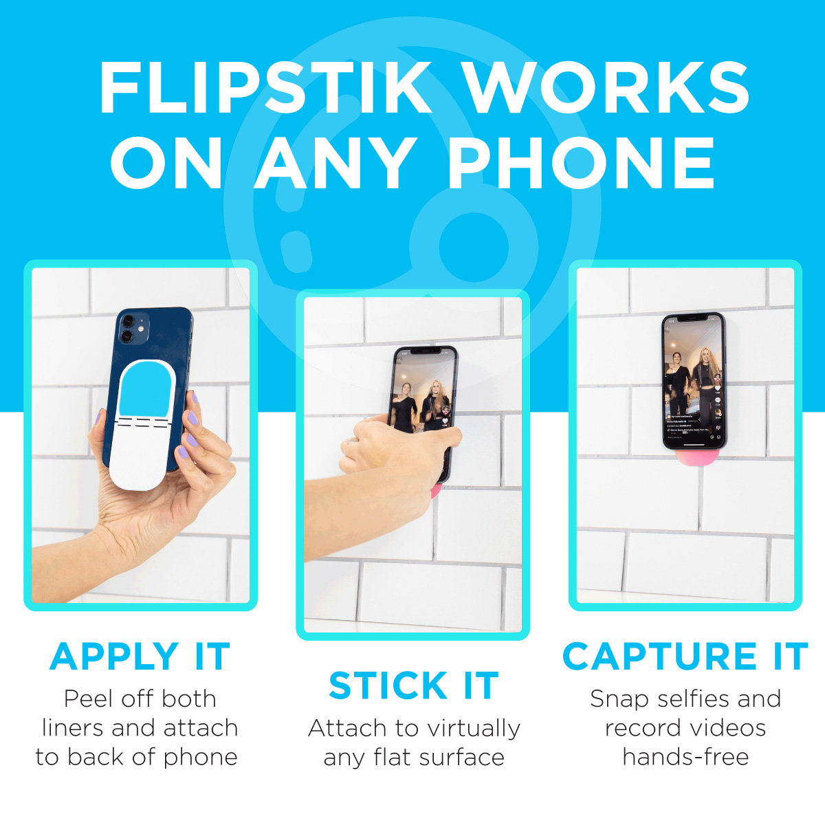 Flipstik® 3.0 Hands-Free Sticky Phone Stand - Full Color 9