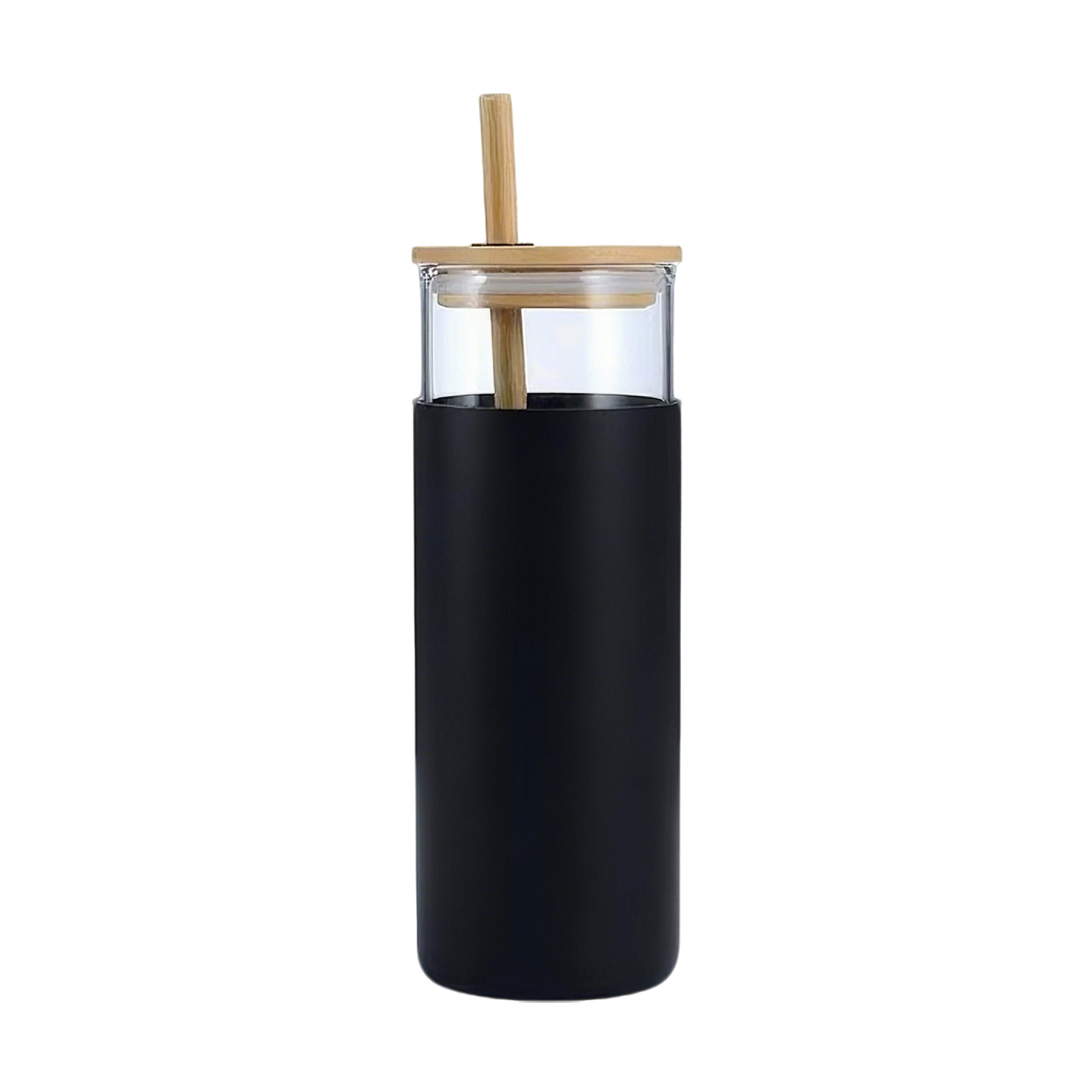 16oz Glass Tumbler With Bamboo Lid & Straw 4