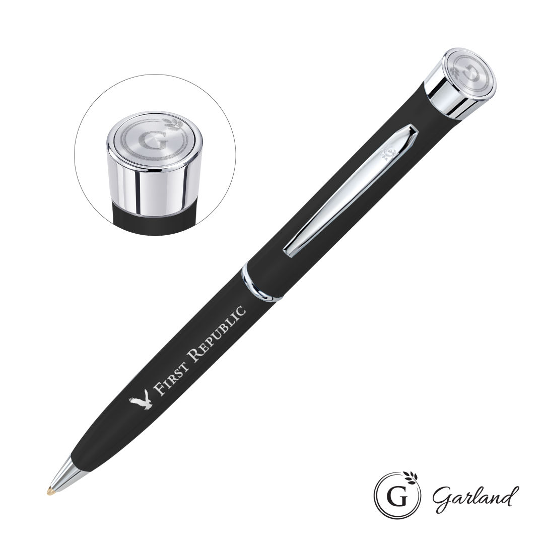Garland® Color Matte Emblem Twist Ballpoint Pen - Chrome