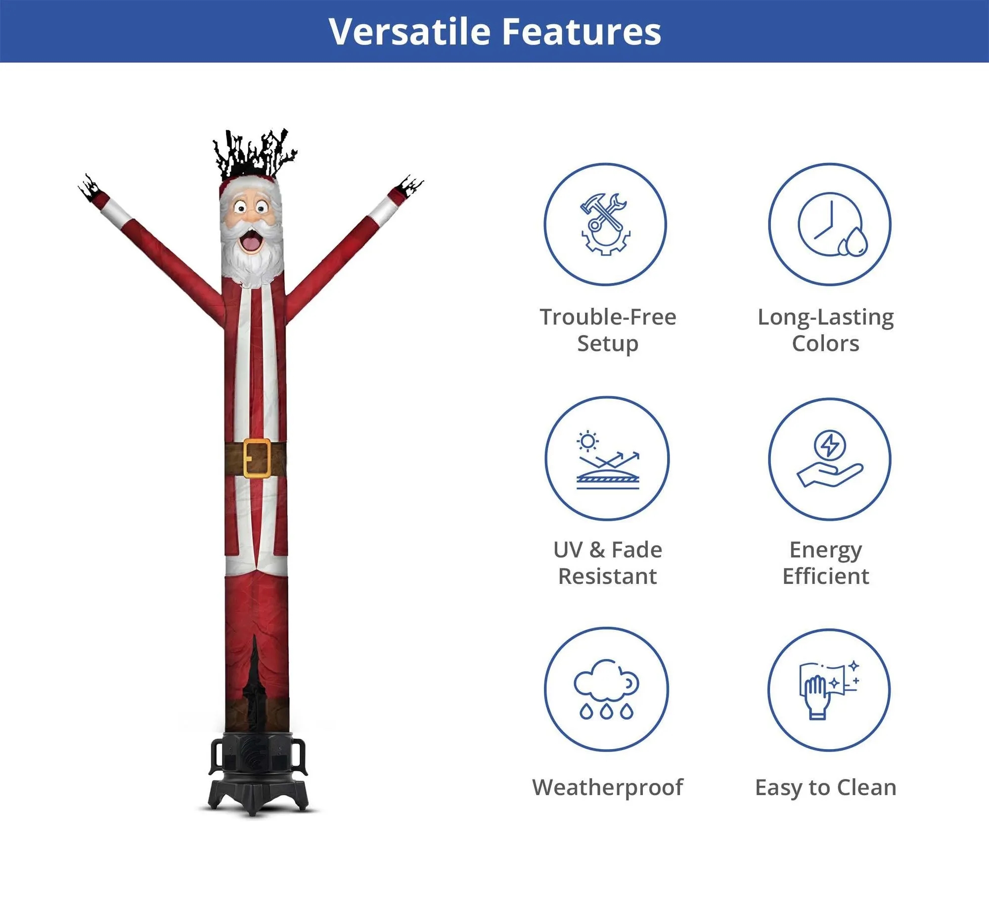 Santa Christmas Inflatable Tube Man with Blower 5