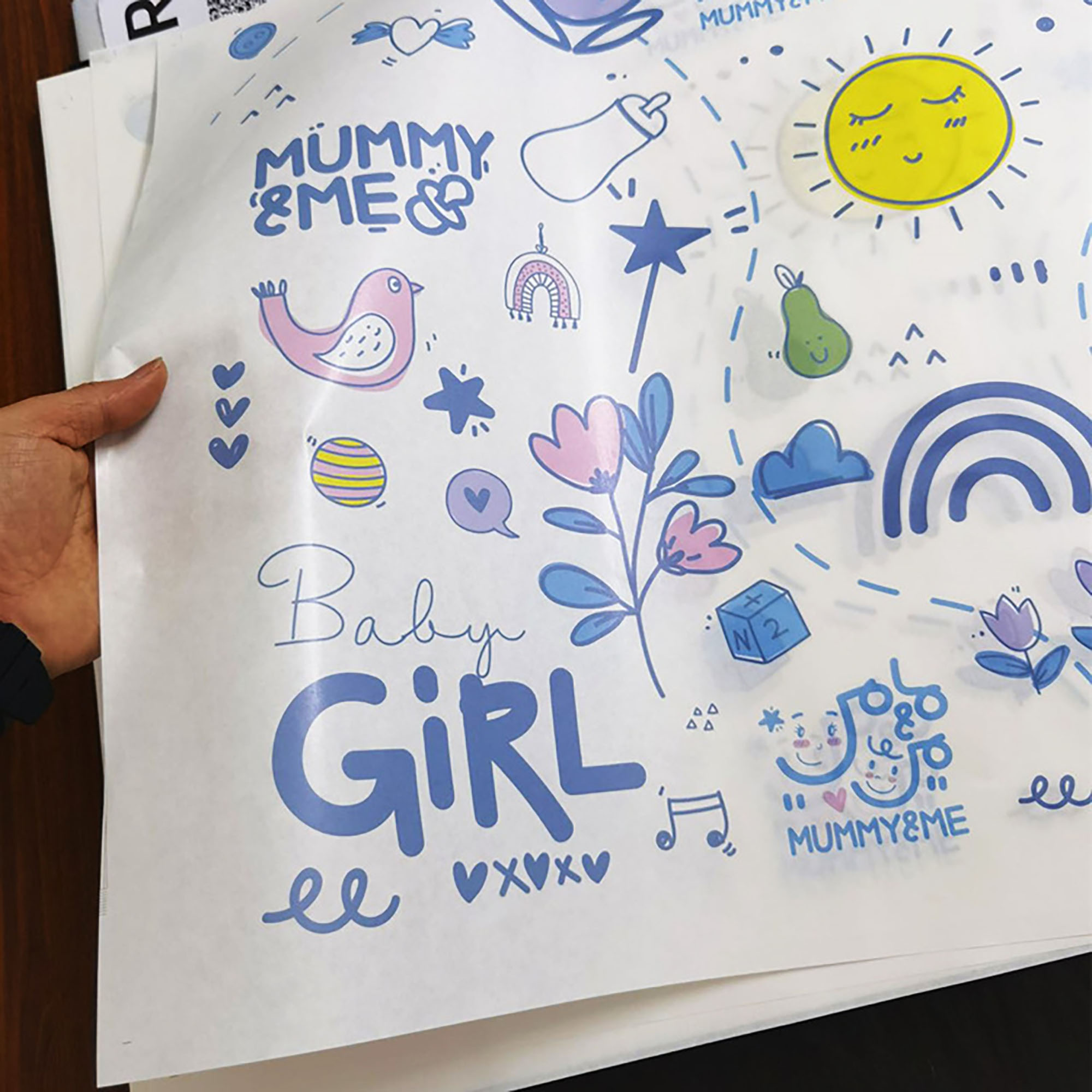 22" x 22" Custom White Kraft Wrapping Paper 4