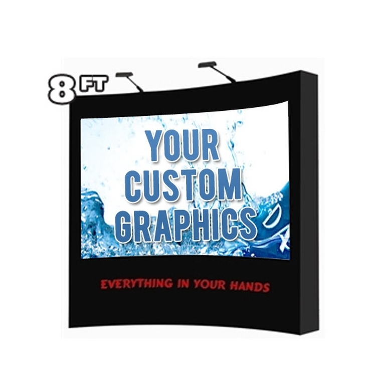 8-Foot Curved Stretch Fabric Pop Up with Graphic 2