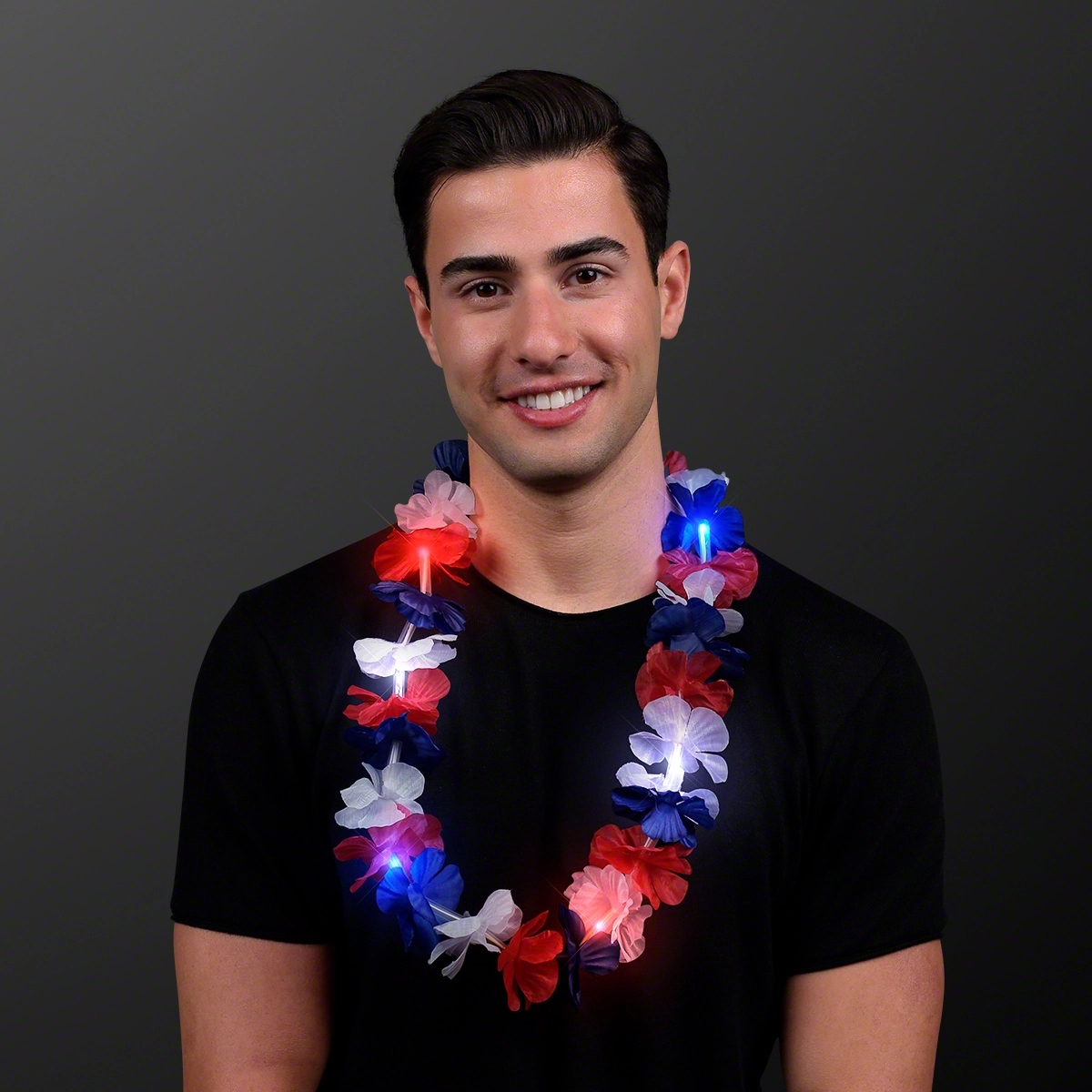 LED Hawaiian Flower Lei Party Necklaces 10
