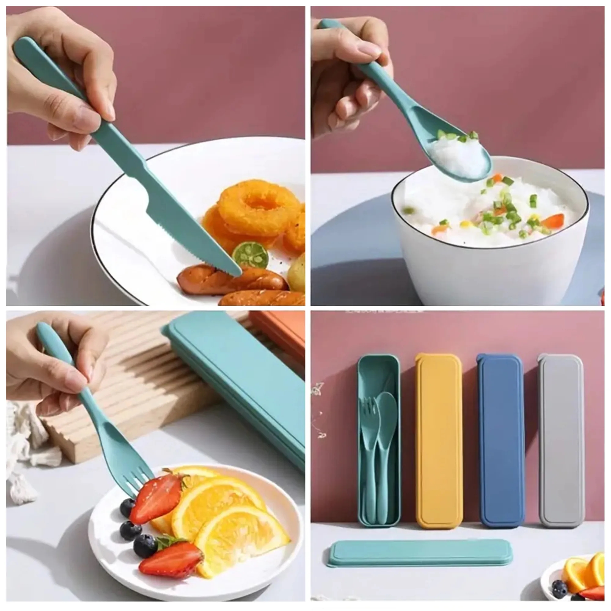3 In 1 Wheat Straw Cutlery Set 9