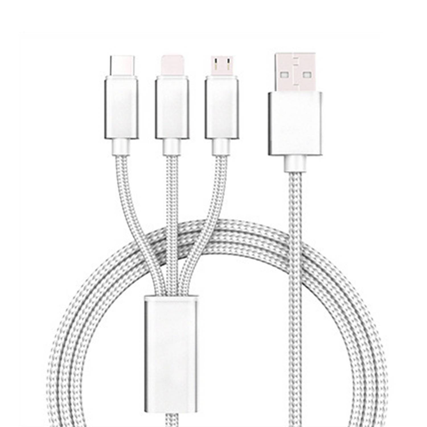 3 In 1 Nylon Braided Fast Charging Cable for All Devices 2