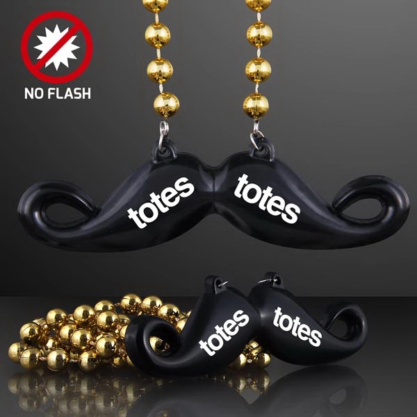 Mardi Gras beads with hipster mustache pendant 3