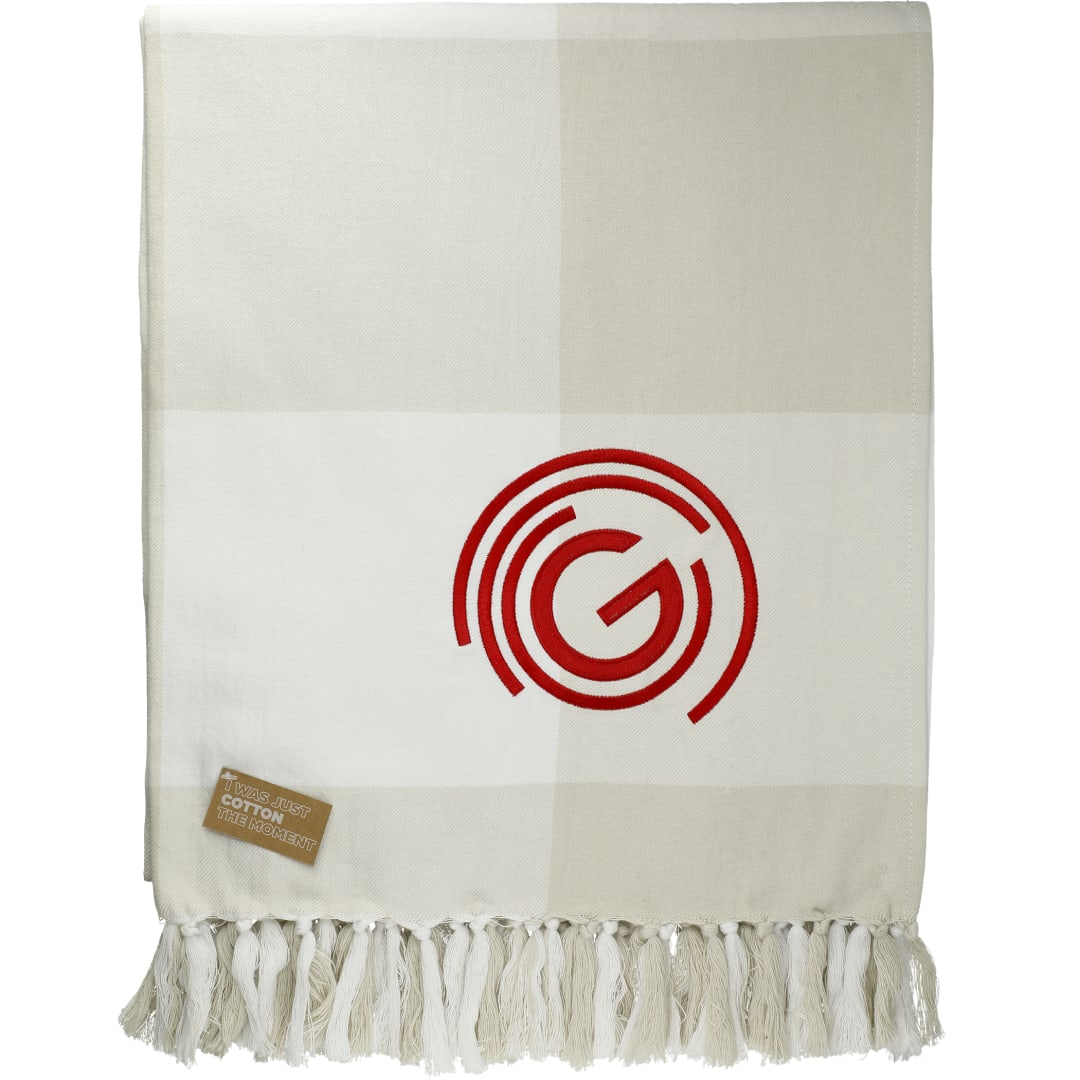 Field & Co. 100% Organic Cotton Check Throw Blanke 58
