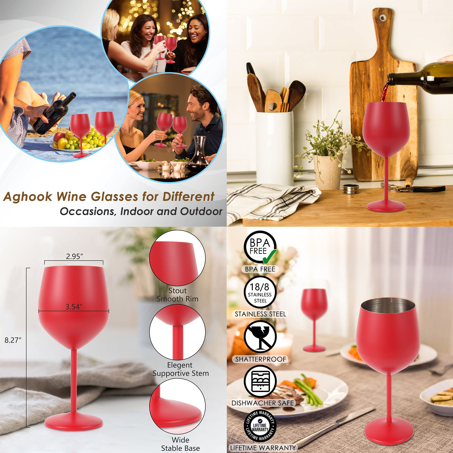 Wine Glasses 18/8 Stainless Steel 2