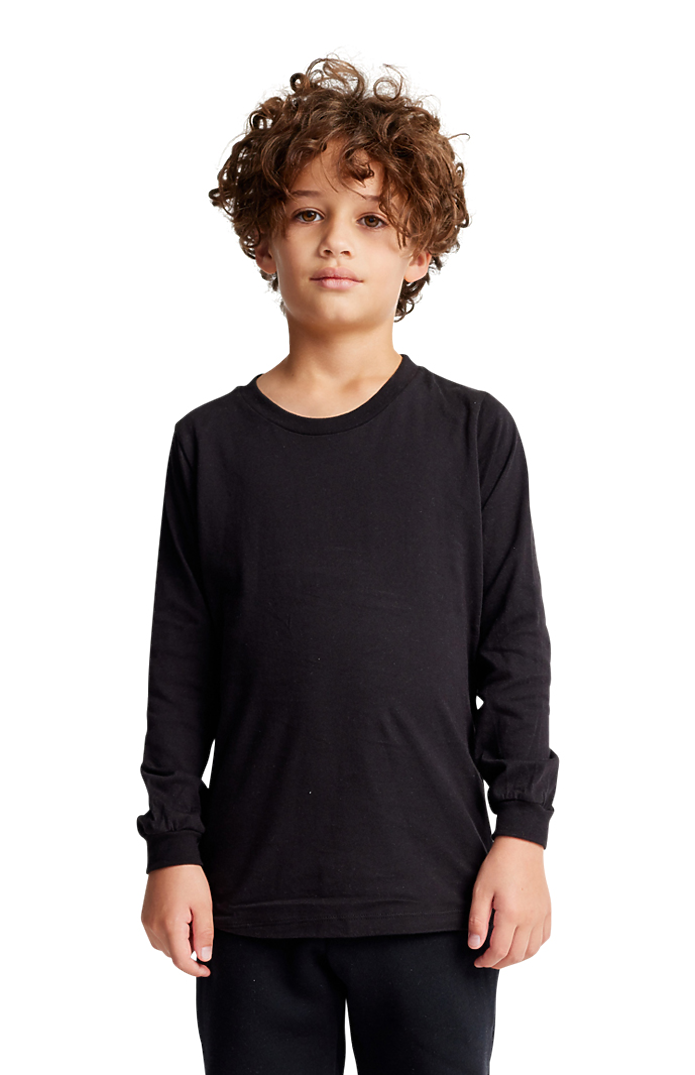 Youth Organic Long Sleeve Crew Tee 1