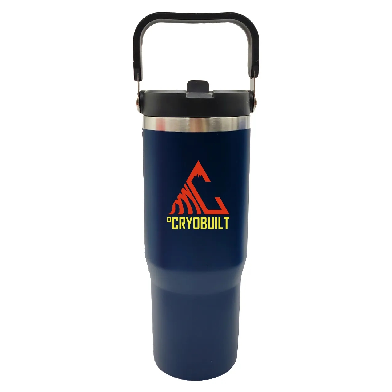 30oz. Stainless Steel Insulated Mug with Handle and Built-In 8