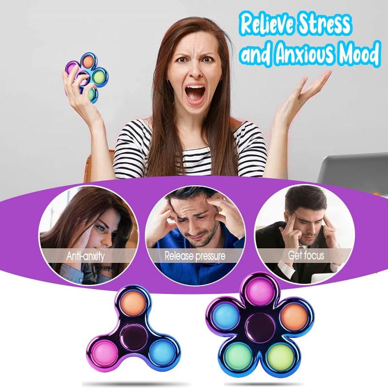 Alloy Spinner Five Bubbles Stress Relief Push Popper Fidget Toys 3