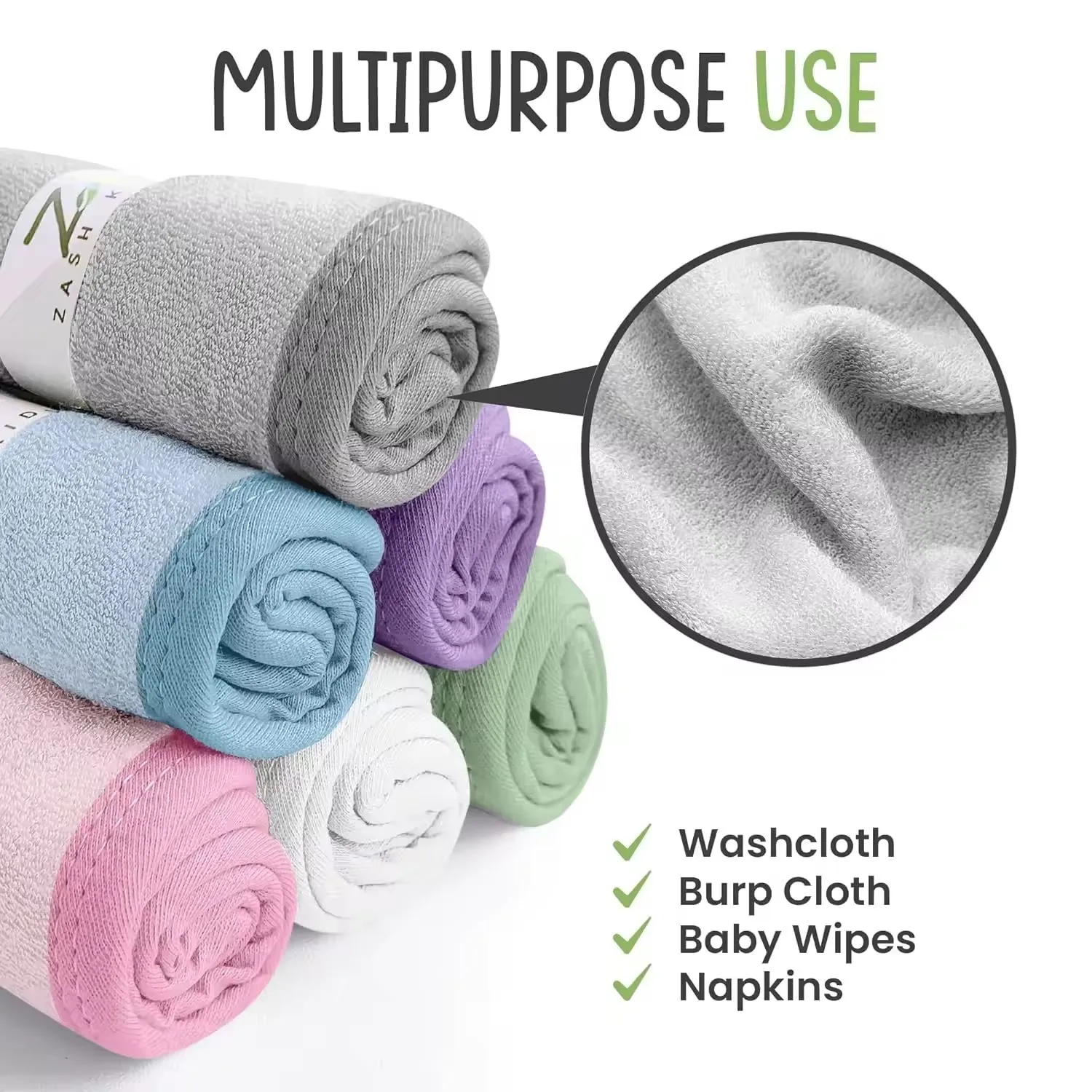 Bamboo Fiber Baby Washcloth Towel 4