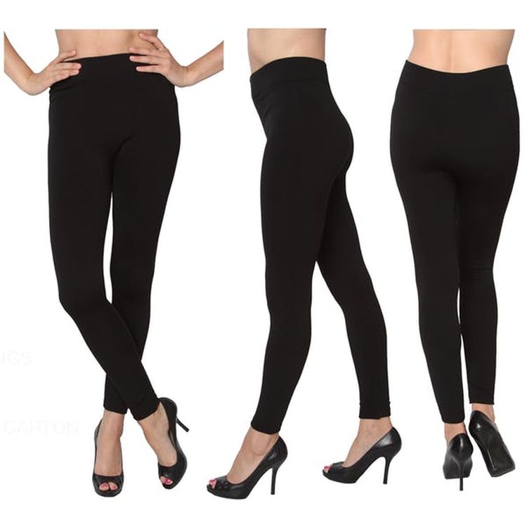 Women's Seamless Leggings - Black S/M M/T Brushed Lining 1