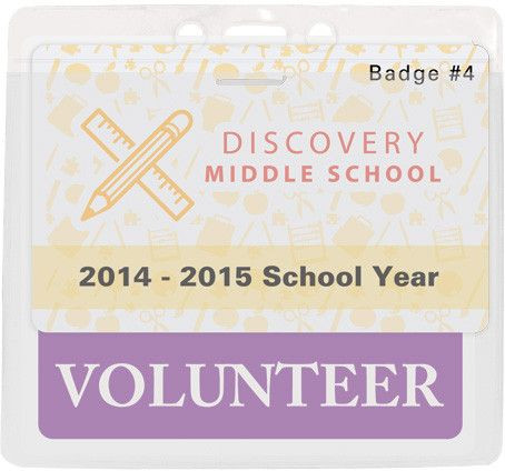 Vinyl Horizontal Top Load Badge Holder (4.76"x 4.49")(White) 2