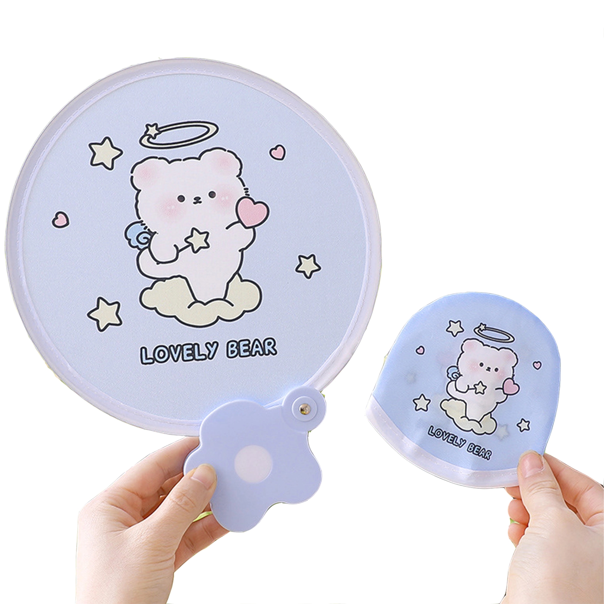 Folding Flyer Disc Hand Fan with Pouch Full Color