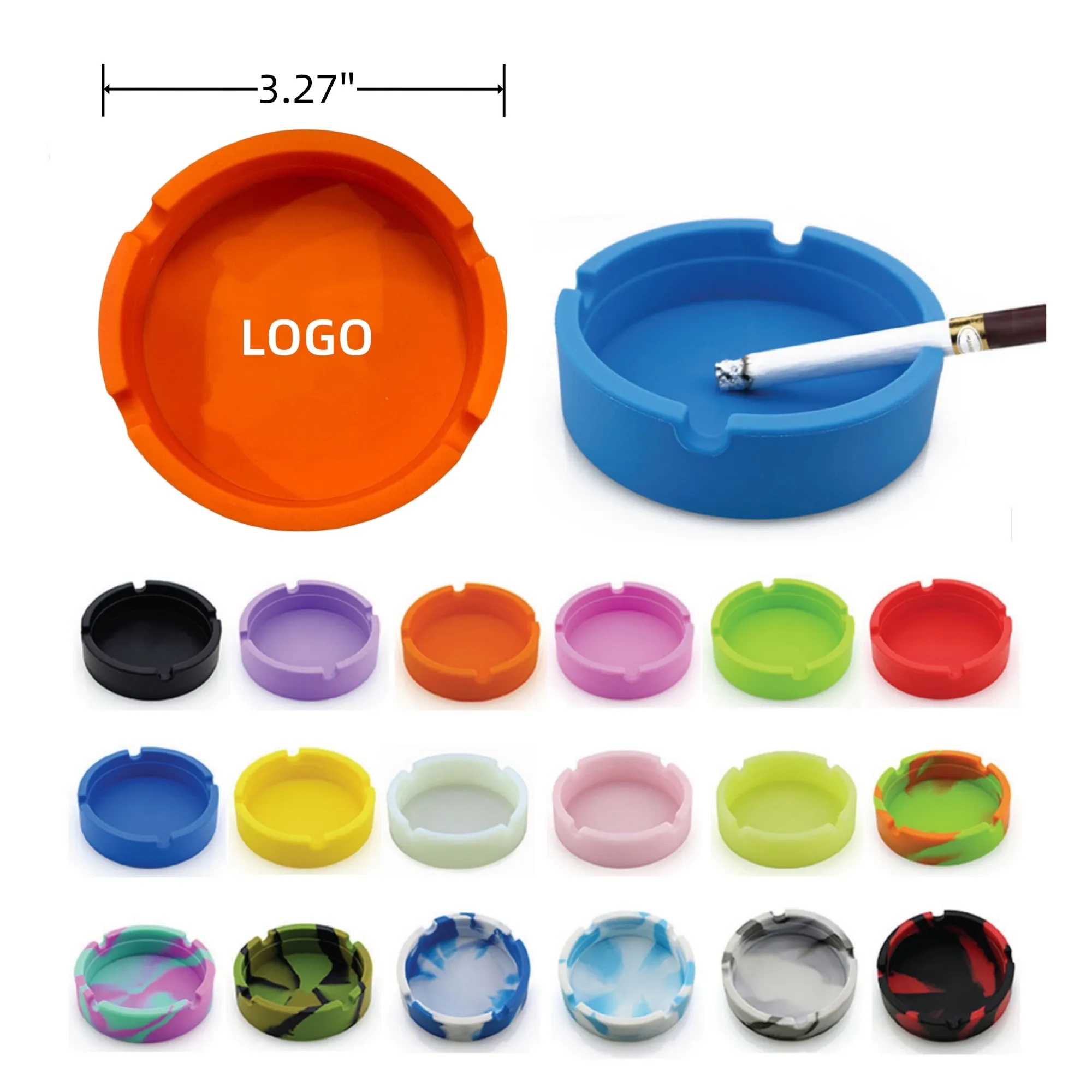 Round Portable Pocket Silicone Ashtray 2